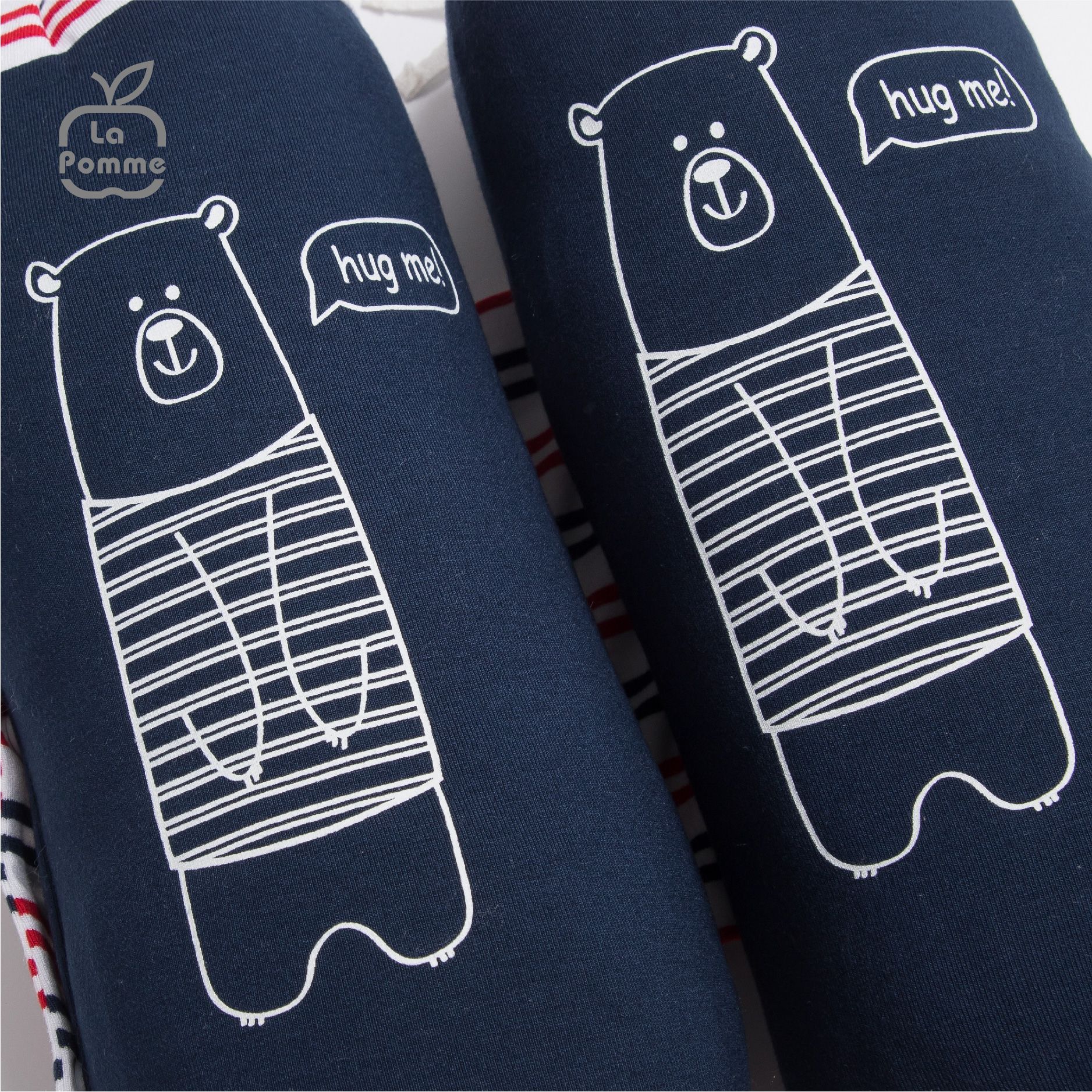Gối chặn chống giật mình La Pomme Baby Bear - Kẻ Tím Than