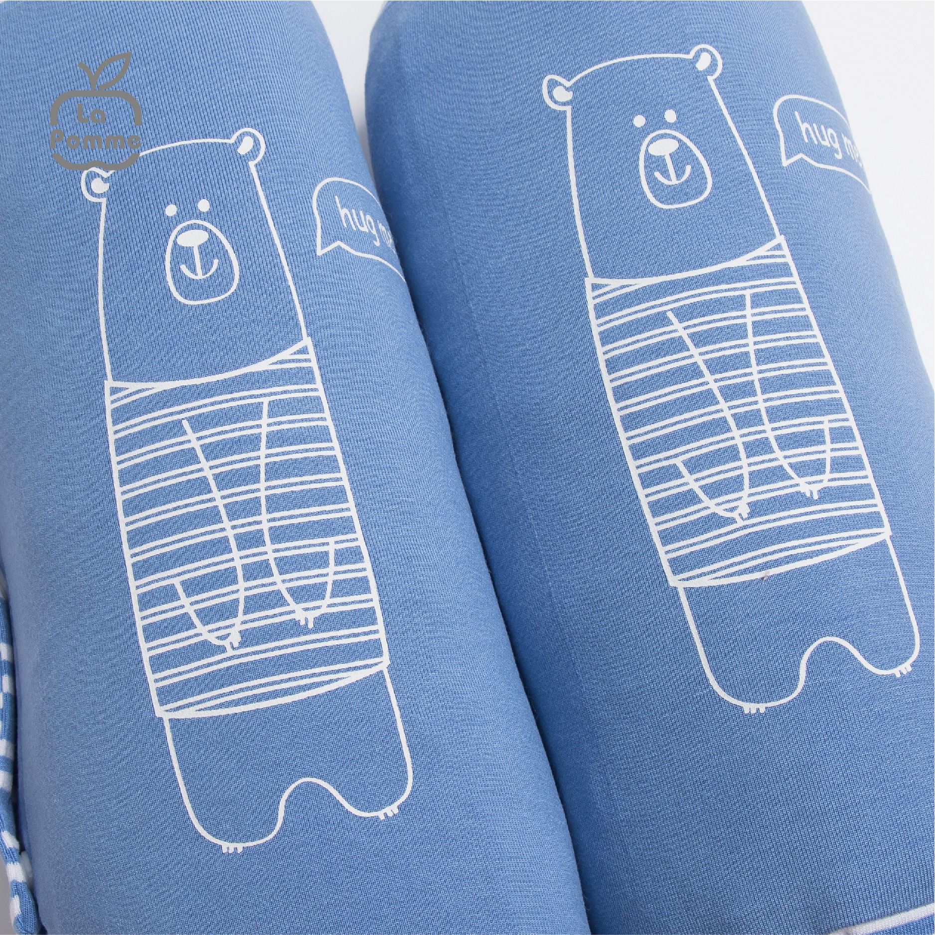 Gối chặn chống giật mình La Pomme Baby Bear - Kẻ Xanh