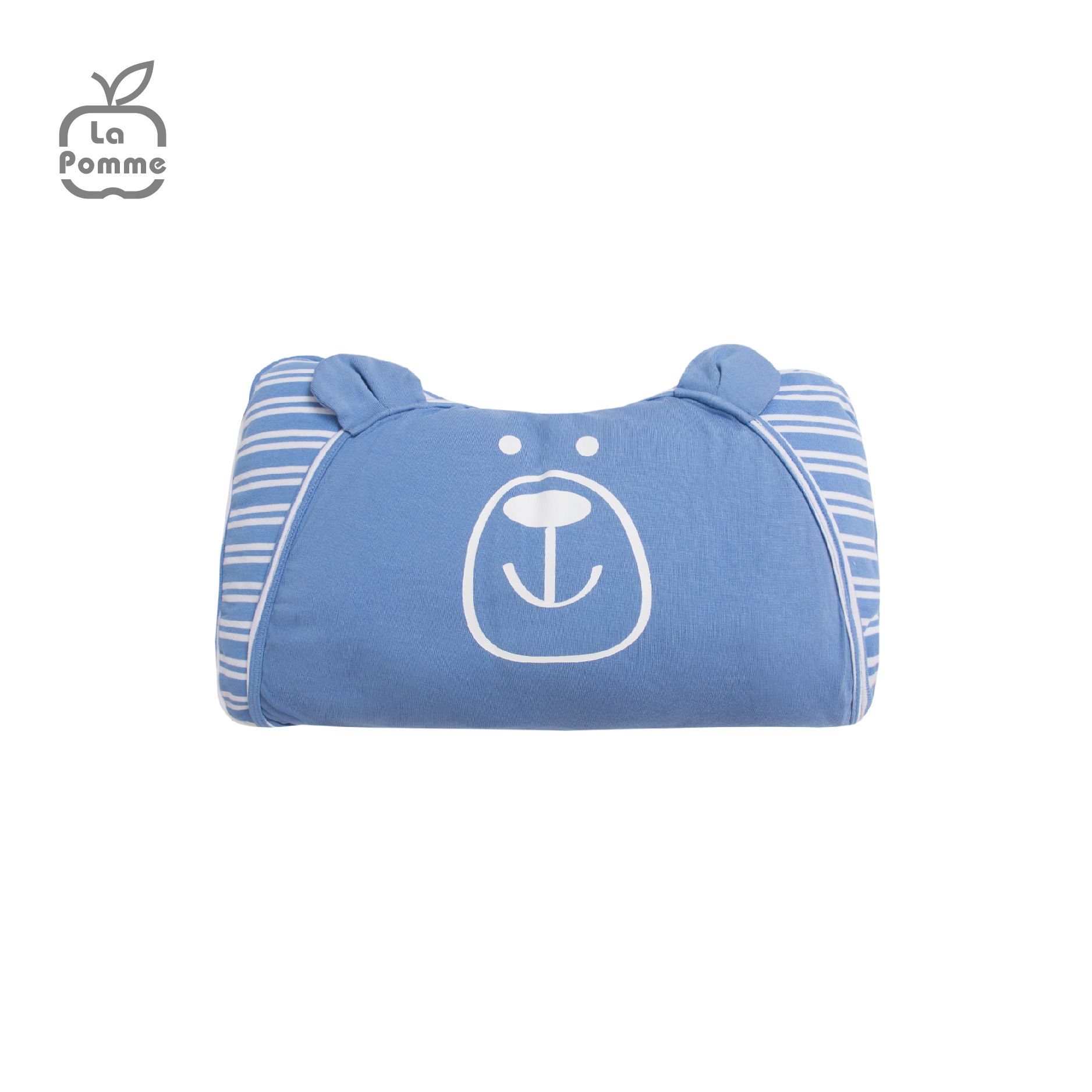 Gối sơ sinh nhân đôi vỏ gối La Pomme Baby Bear - Kẻ Đỏ