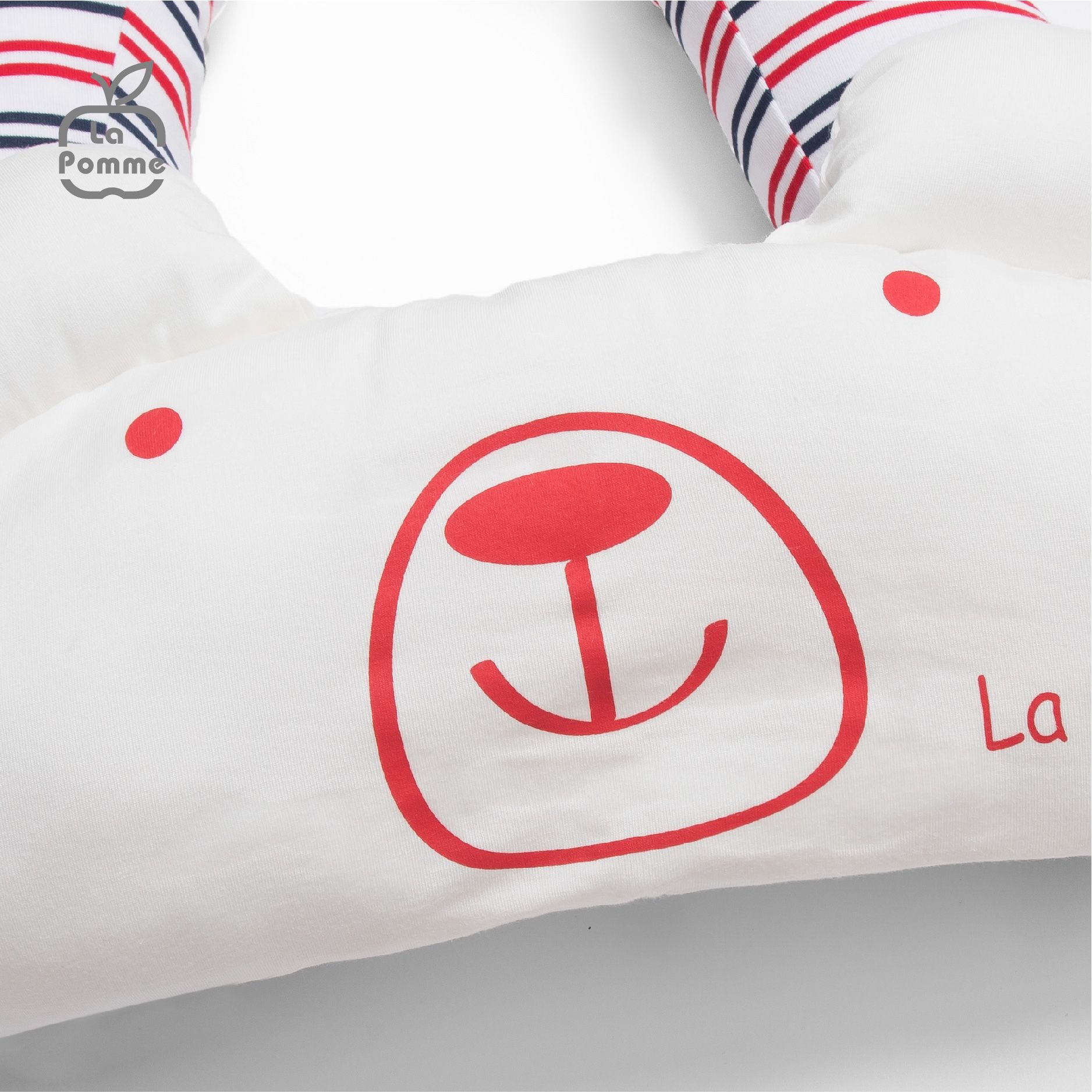 Gối chữ U đa năng La Pomme Baby Bear - Kẻ Đỏ