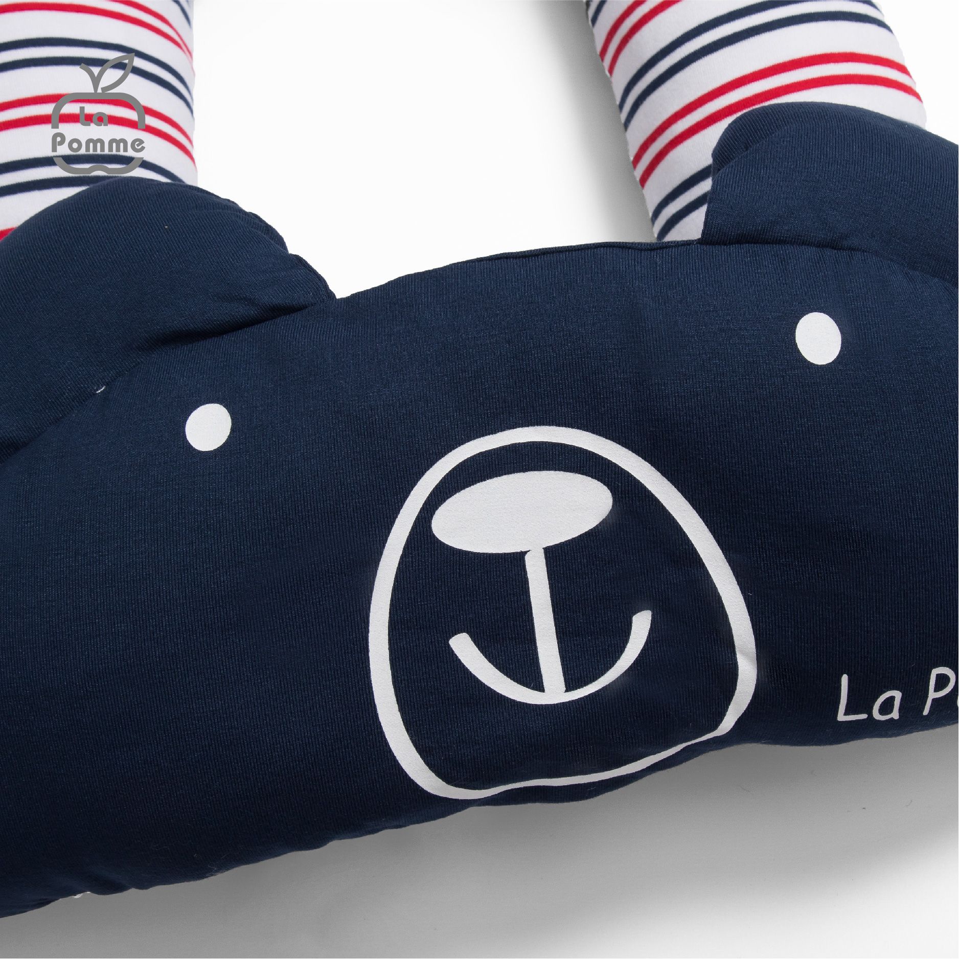 Gối chữ U đa năng La Pomme Baby Bear - Kẻ Tím Than