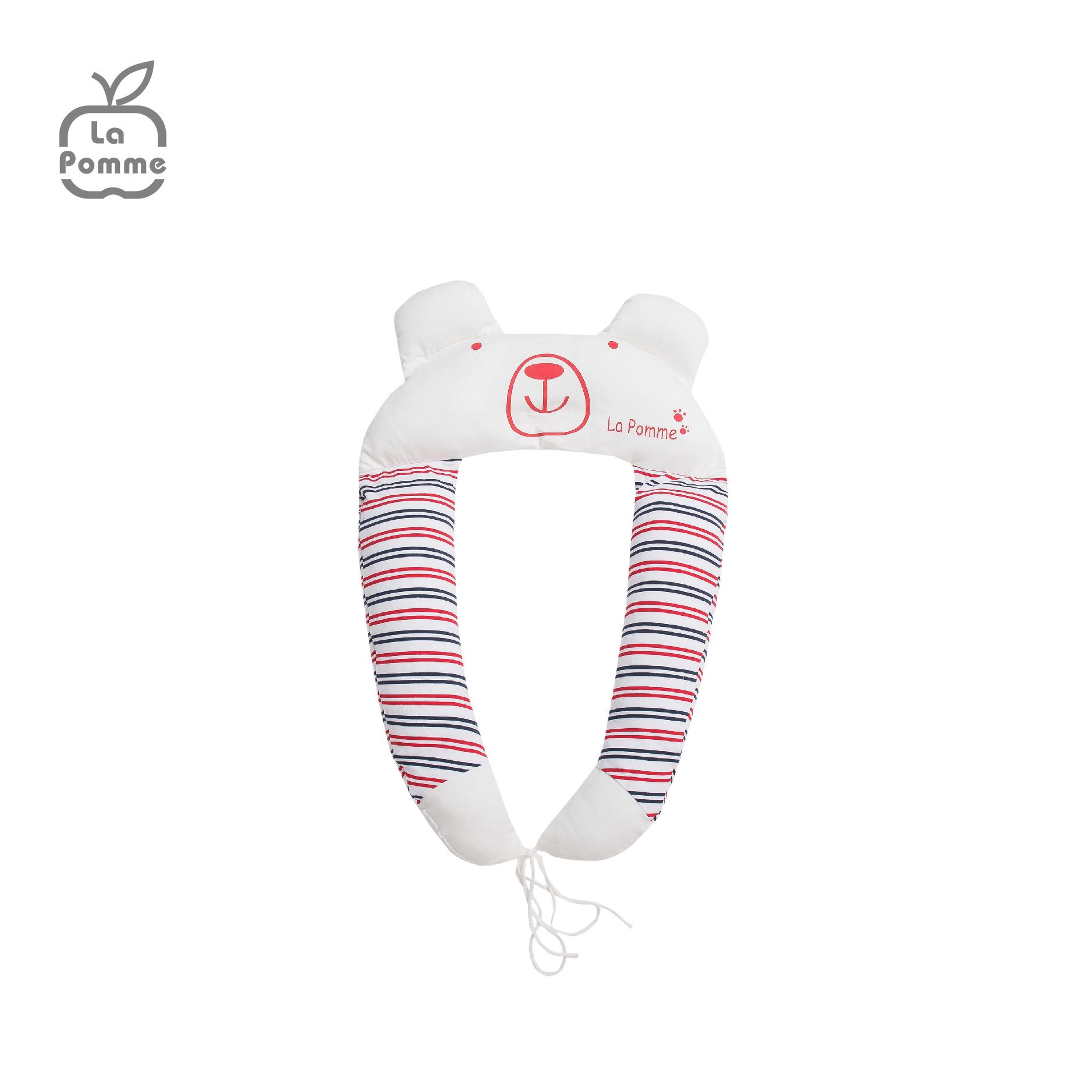 Gối chữ U đa năng La Pomme Baby Bear - Kẻ Tím Than