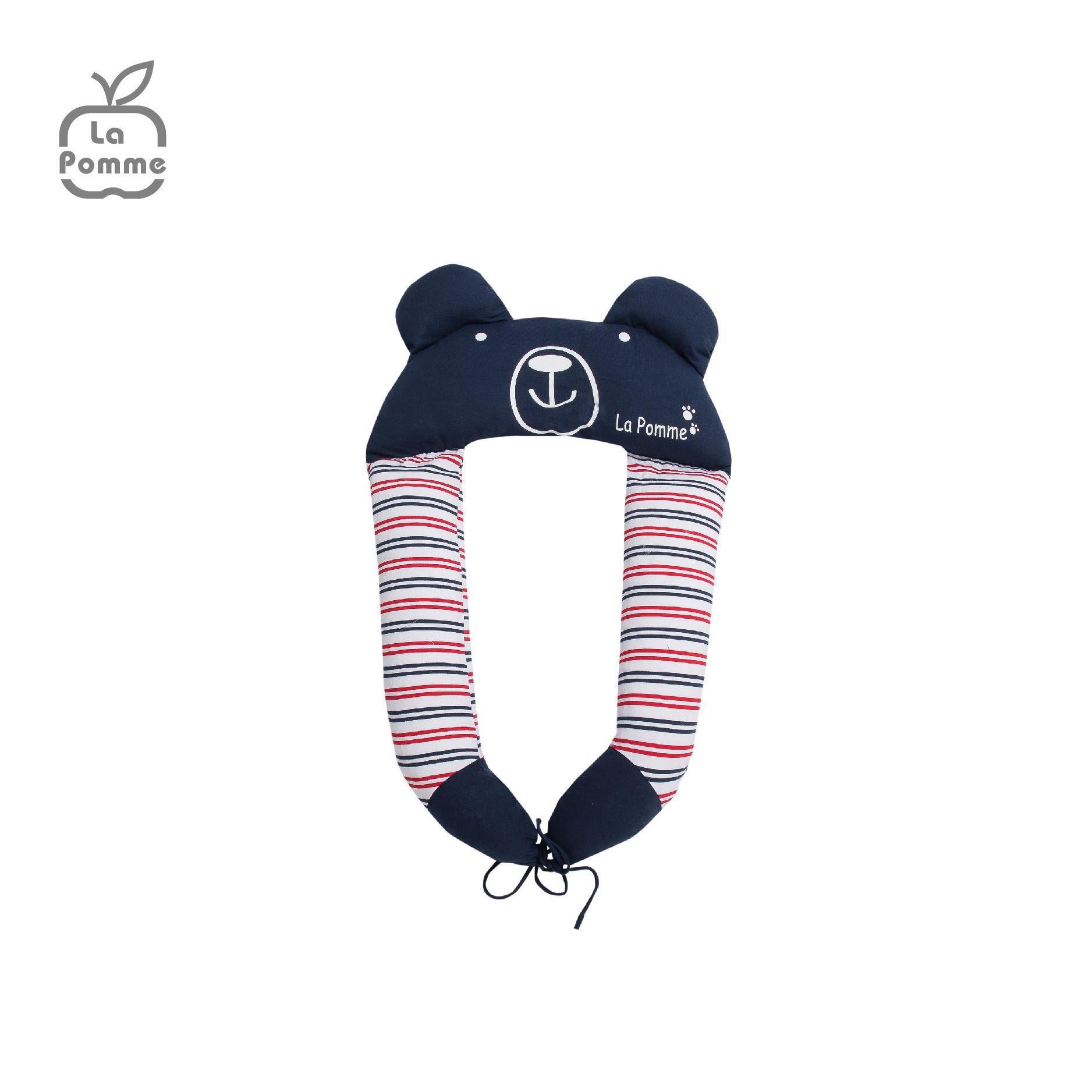 Gối chữ U đa năng La Pomme Baby Bear - Kẻ Tím Than