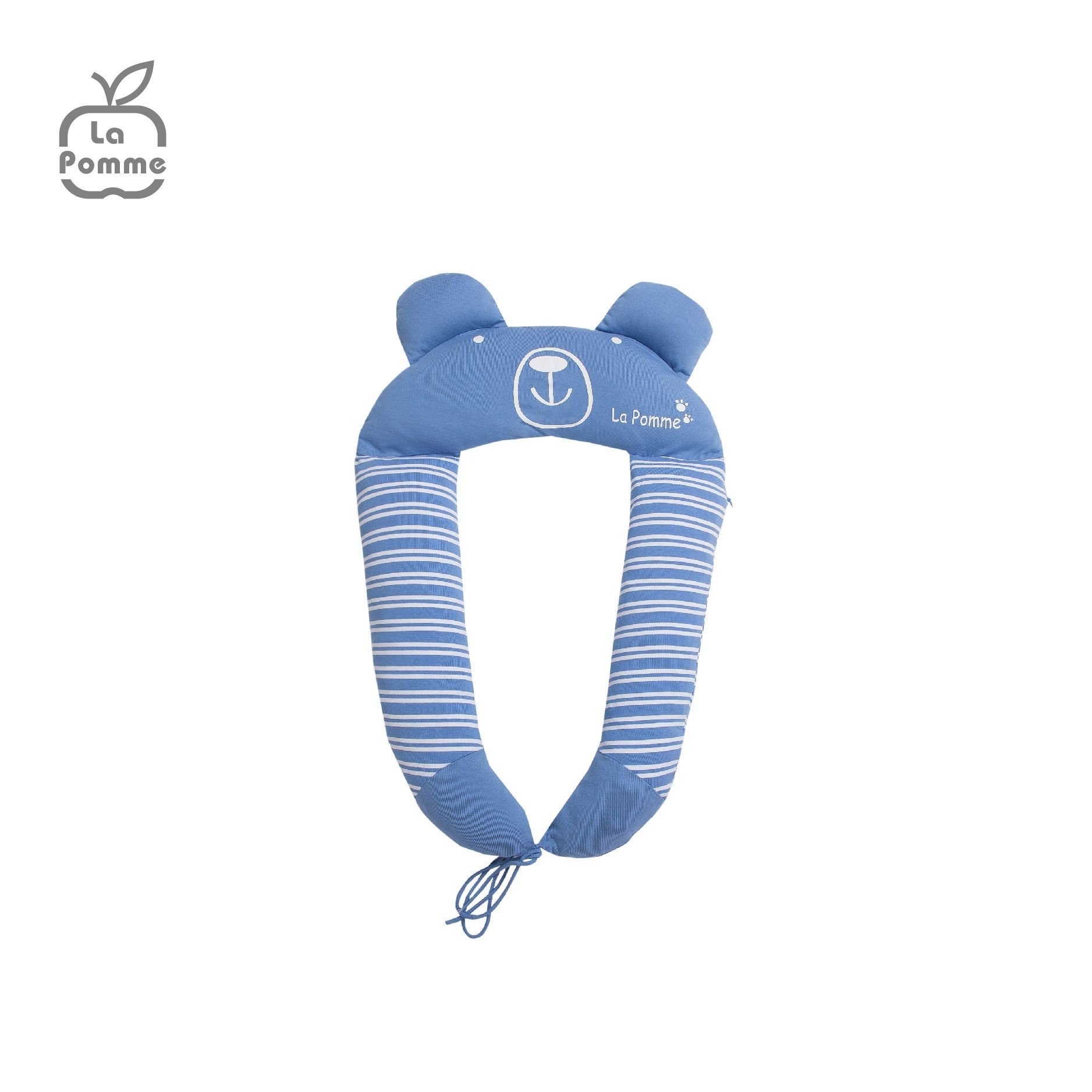 Gối chữ U đa năng La Pomme Baby Bear - Kẻ Tím Than