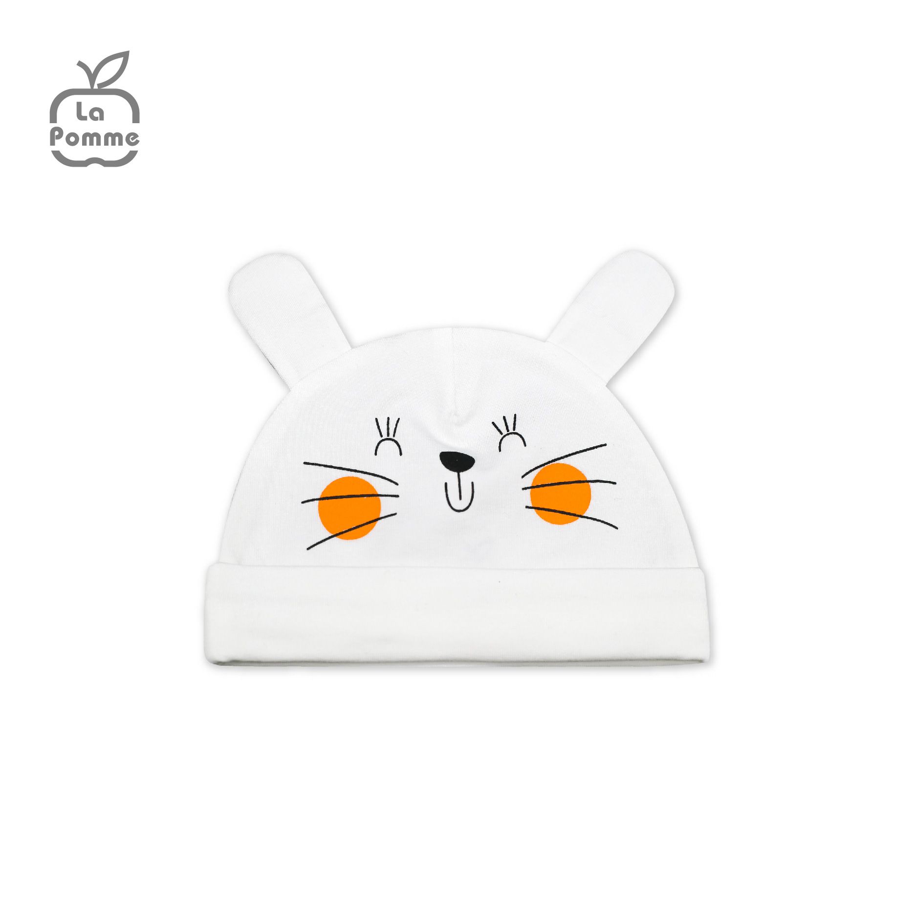 H059 Mũ sơ sinh La Pomme Thỏ Bunny - Be Hồng
