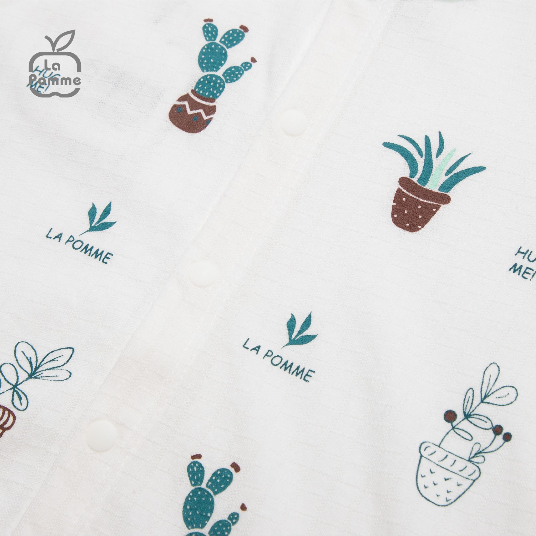 JL045 Bộ body dài tay La Pomme Xương rồng - Trắng xanh