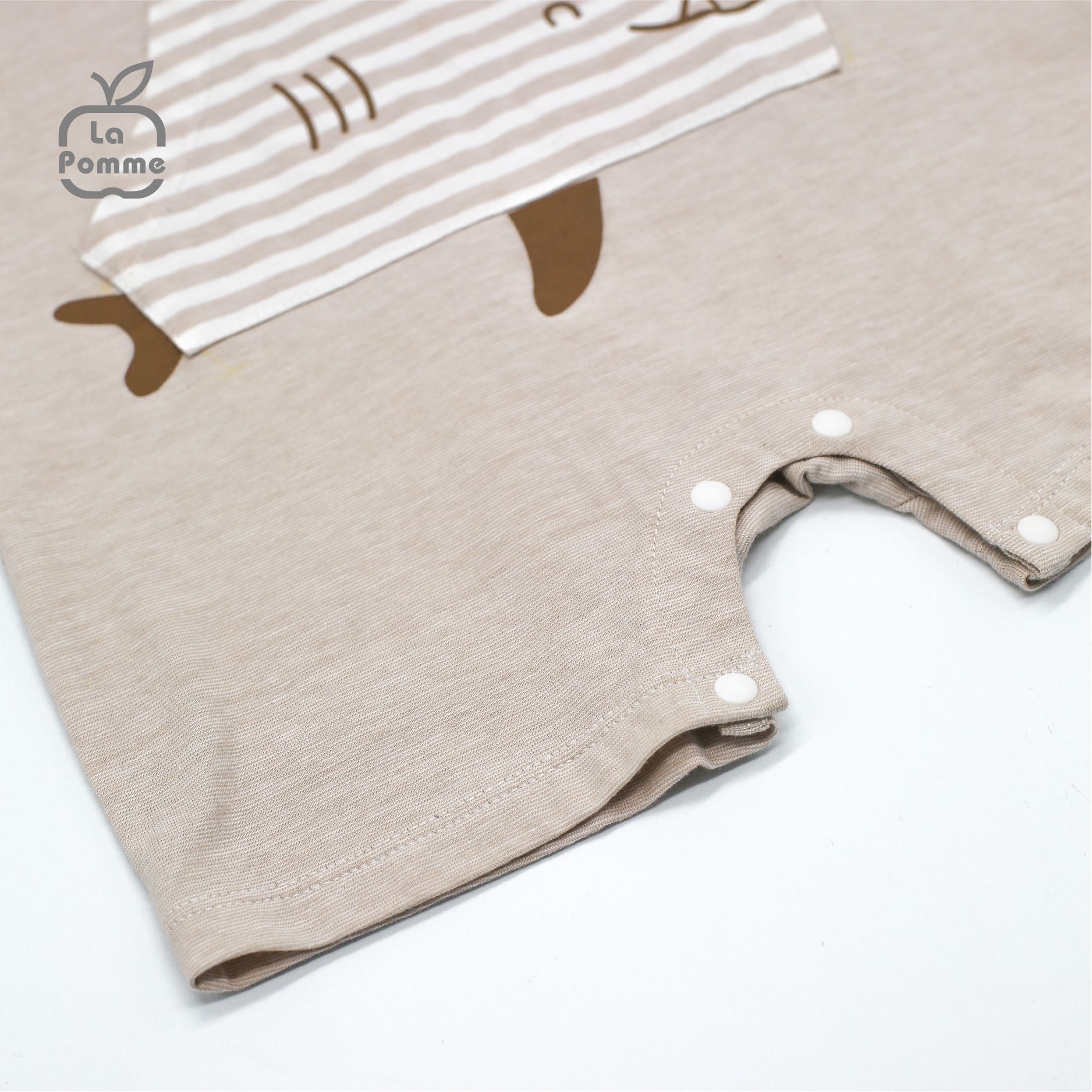 JS057 Bộ body cộc tay La Pomme Cá mập - Be