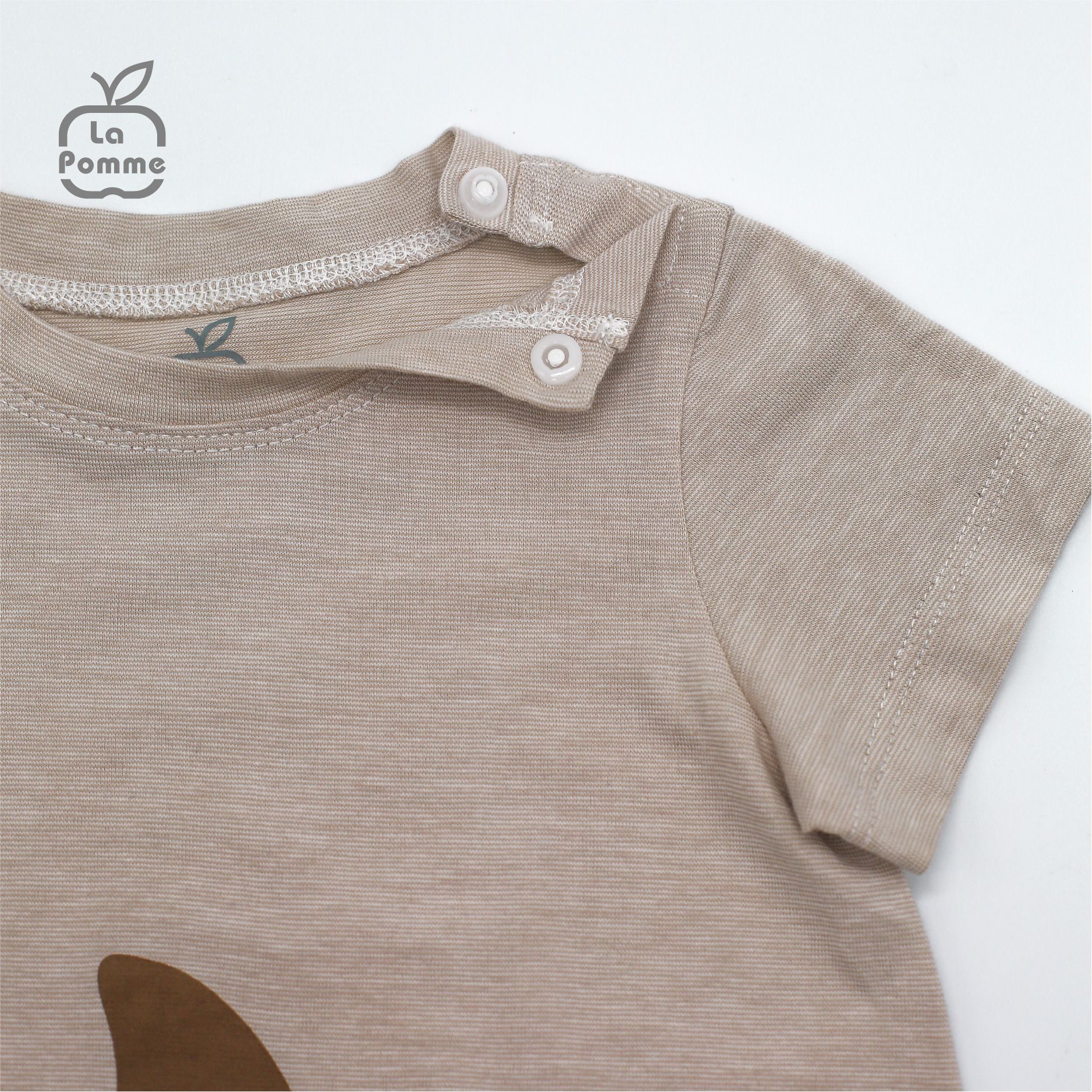 JS057 Bộ body cộc tay La Pomme Cá mập - Be