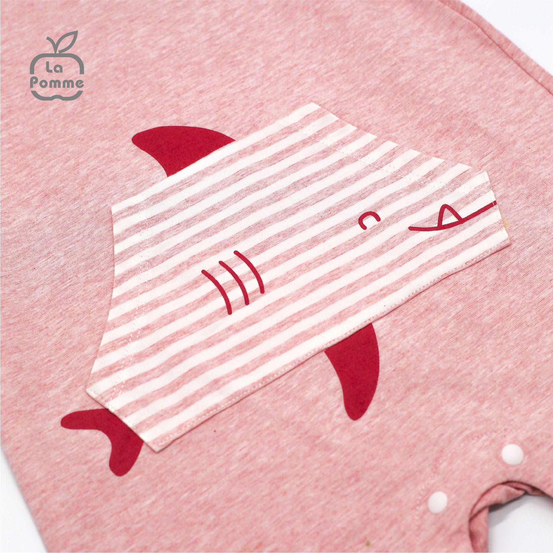 JS057 Bộ body cộc tay La Pomme Cá mập - Be