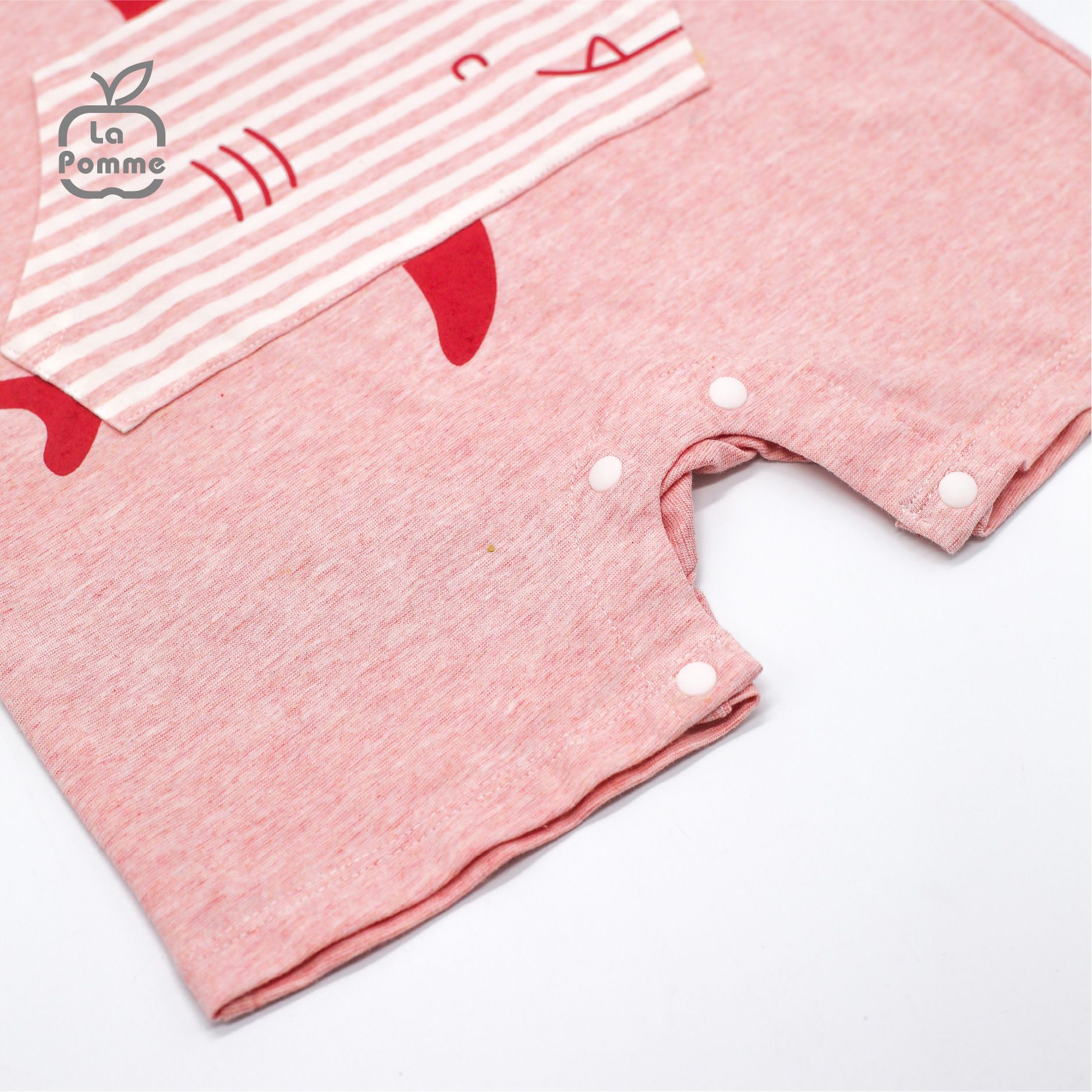 JS057 Bộ body cộc tay La Pomme Cá mập - Hồng