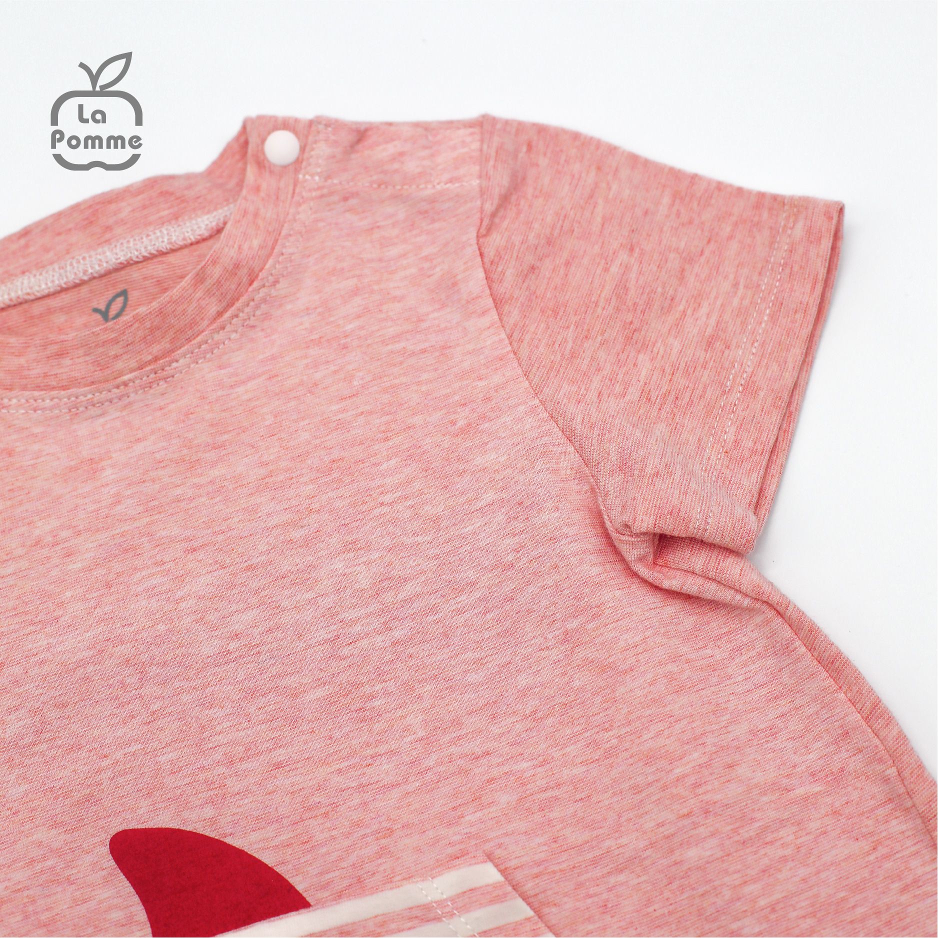 JS057 Bộ body cộc tay La Pomme Cá mập - Hồng