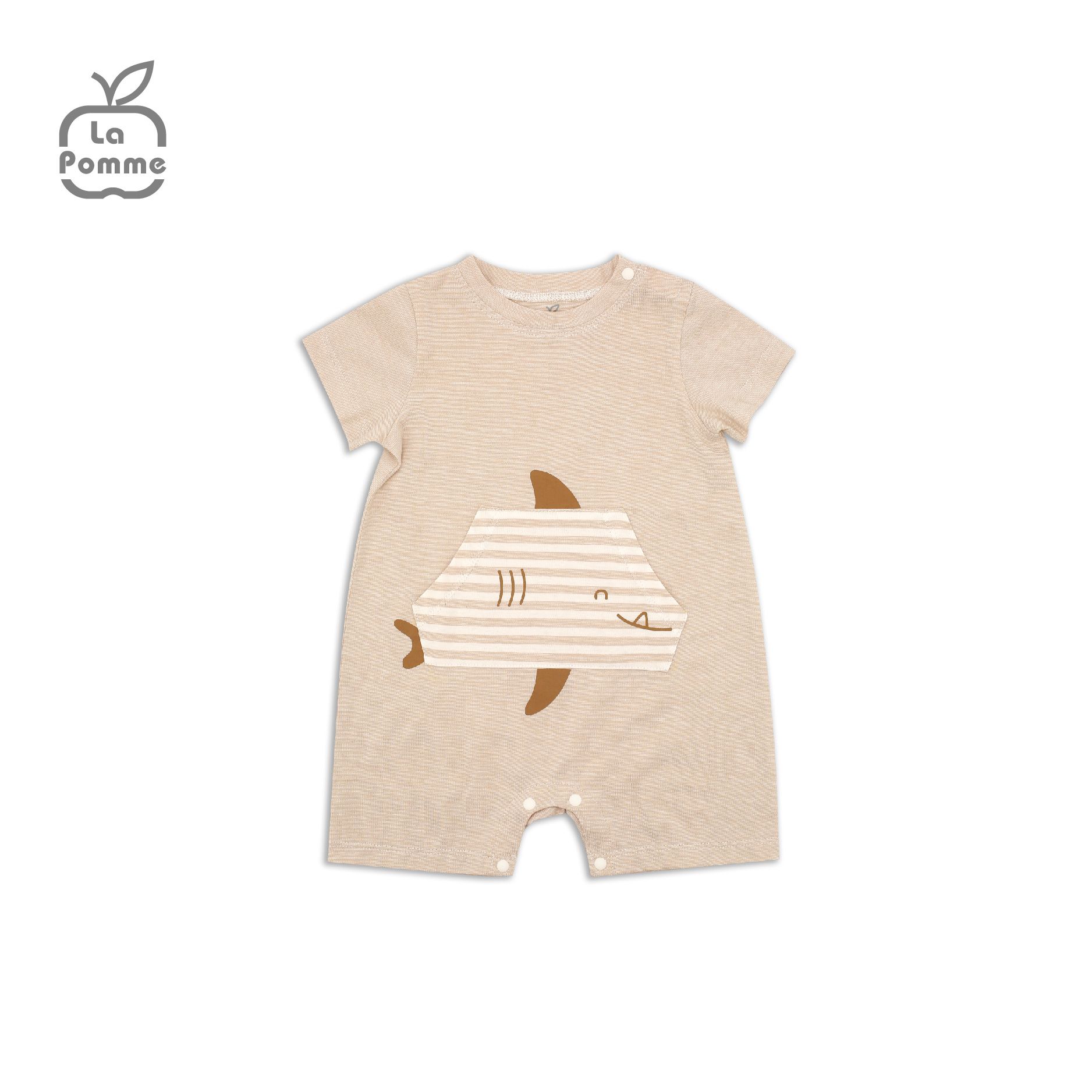 JS057 Bộ body cộc tay La Pomme Cá mập - Be