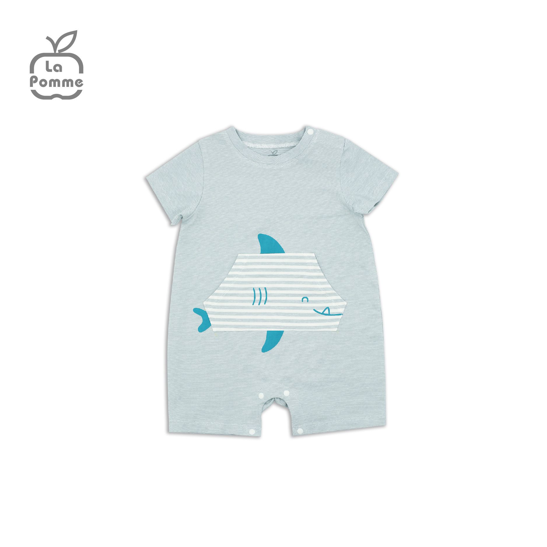 JS057 Bộ body cộc tay La Pomme Cá mập - Hồng