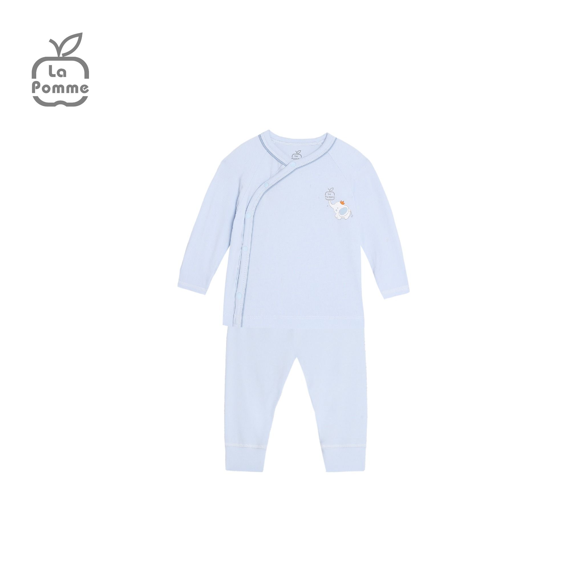 Bộ dài tay La Pomme cúc lệch chú voi Dumbo - Hồng