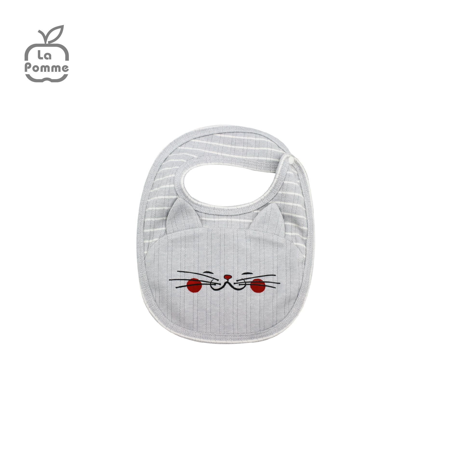 R058 Yếm La Pomme Kẻ - 0M Ghi