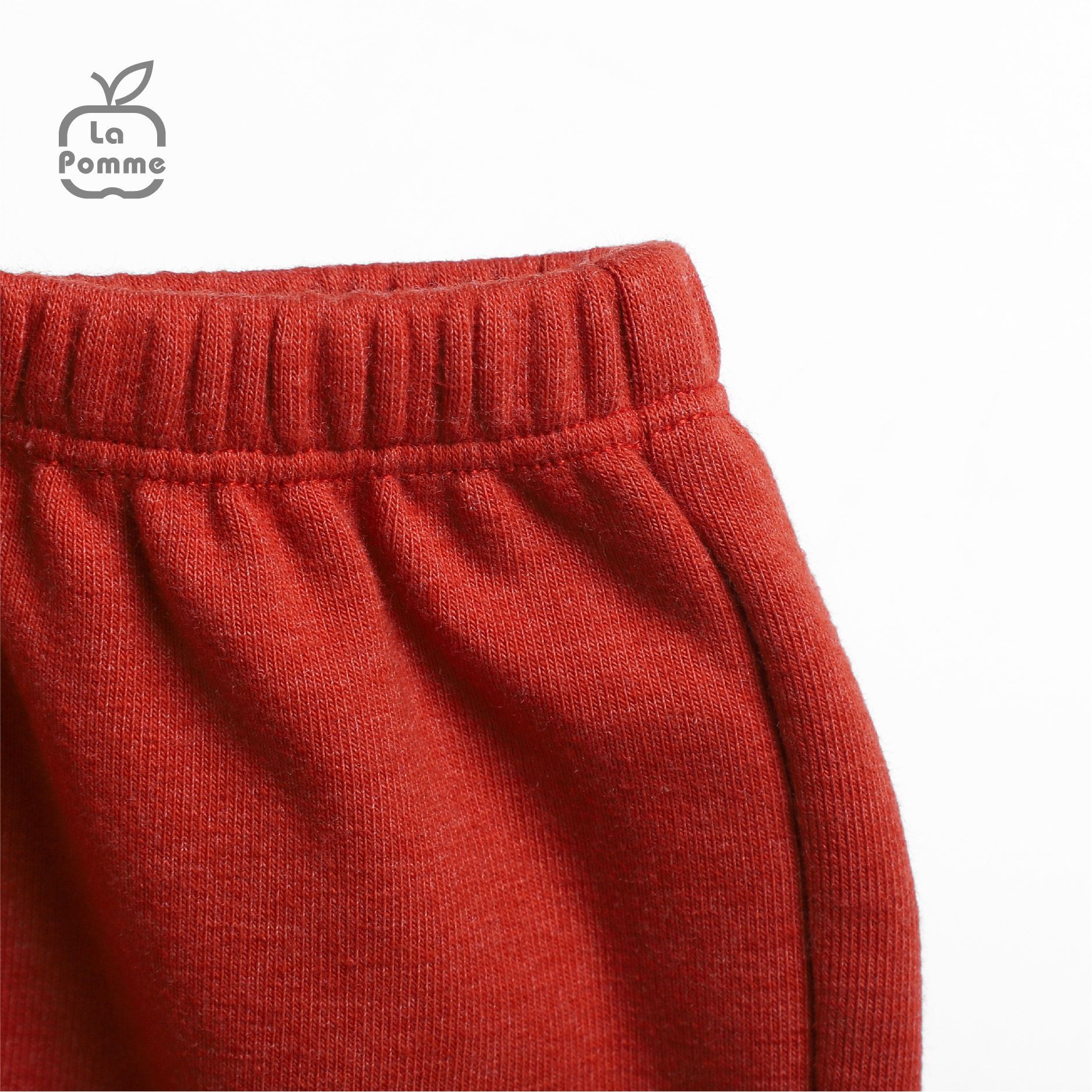 SL177 Bộ dài tay áo kẻ có mũ La Pomme - Cam
