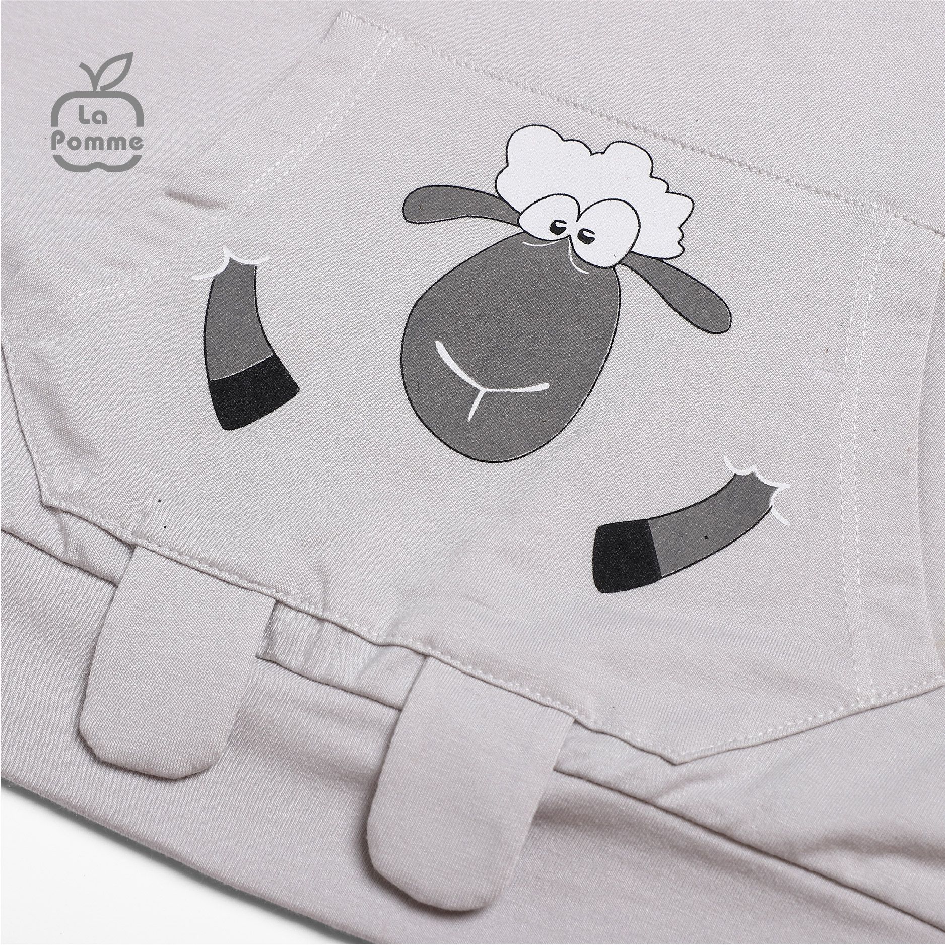 SL183 Bộ dài tay túi cừu nhỏ La Pomme - Ghi