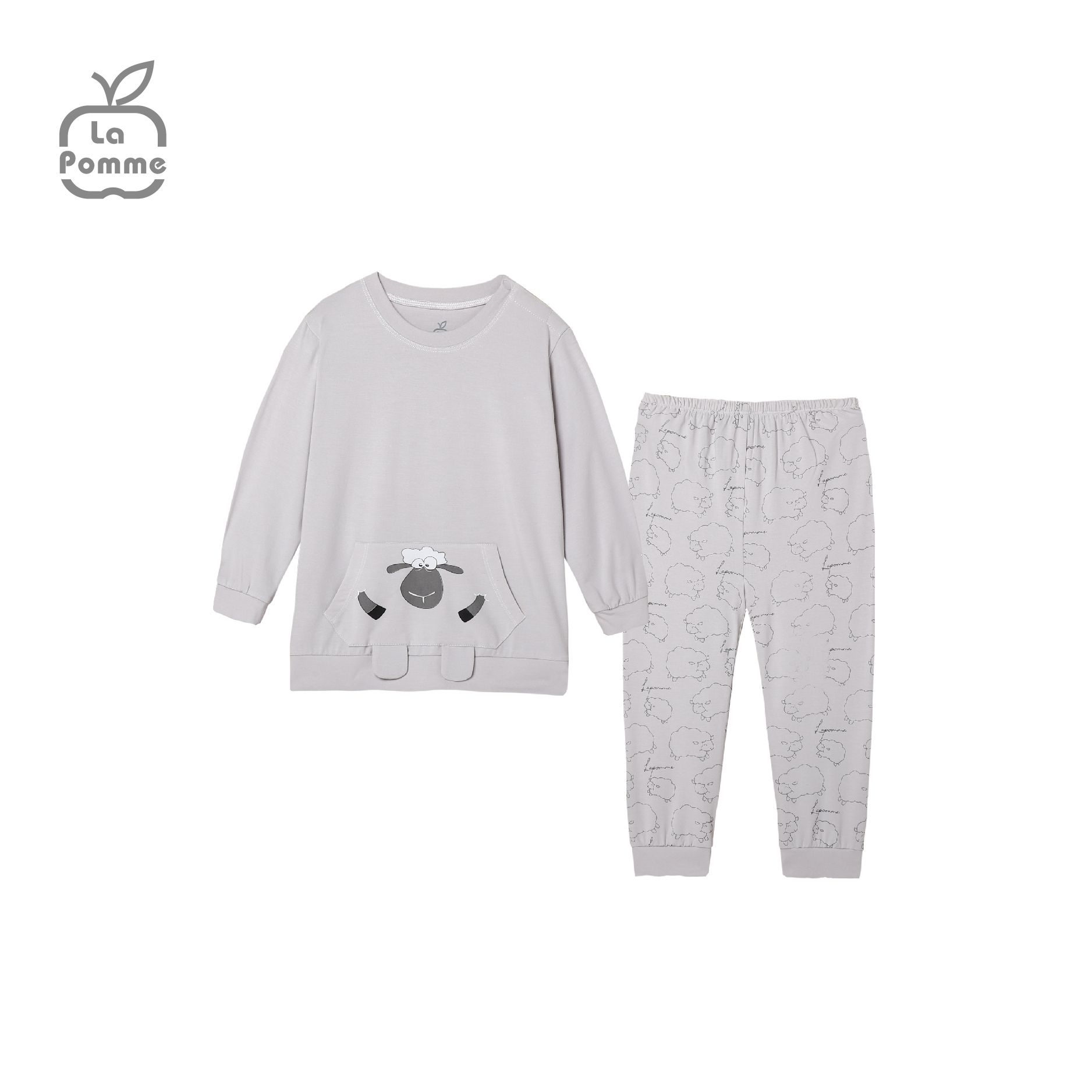 SL183 Bộ dài tay túi cừu nhỏ La Pomme - Nâu