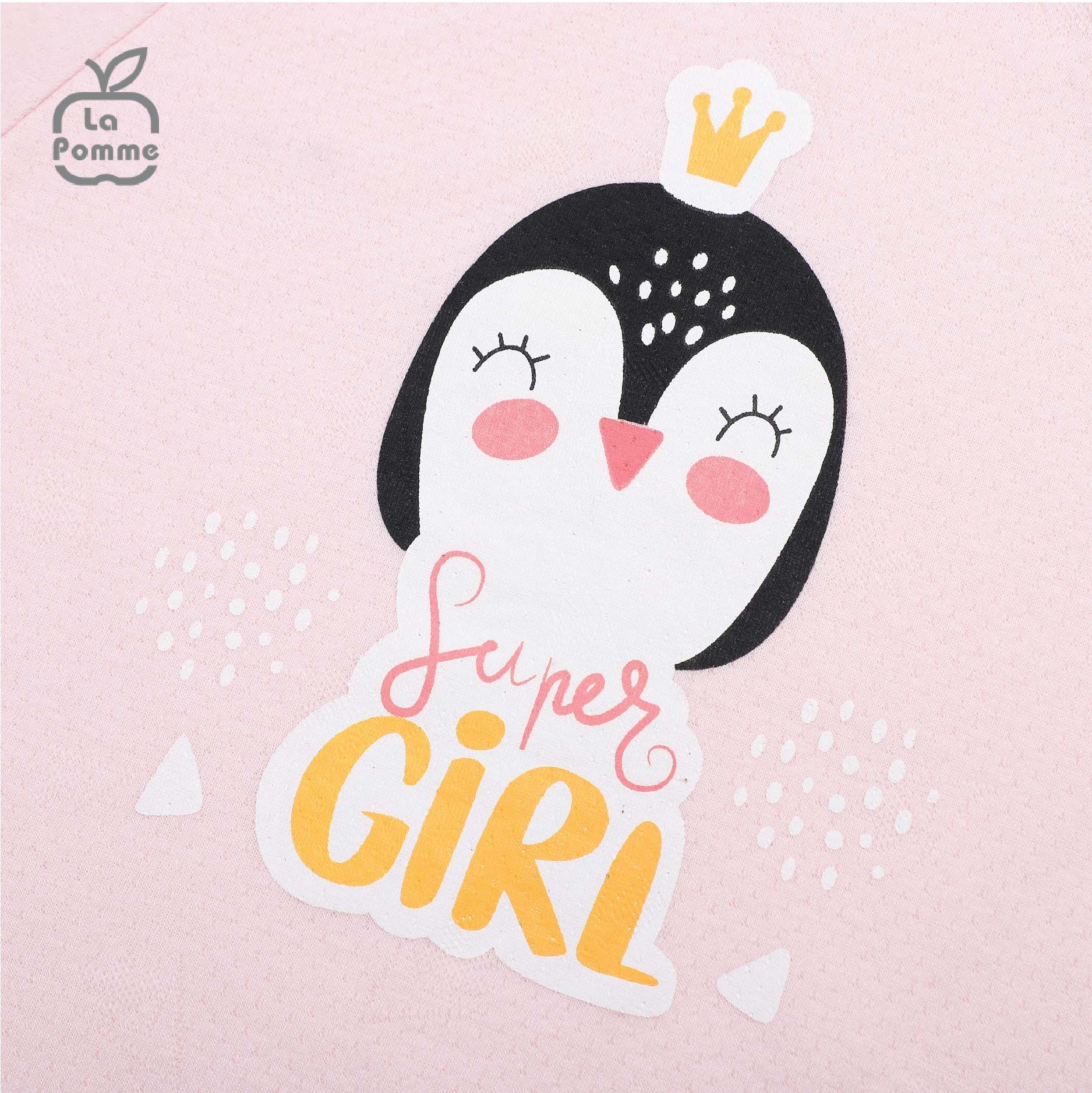 SL184 Bộ dài tay Super Girl La Pomme - Hồng