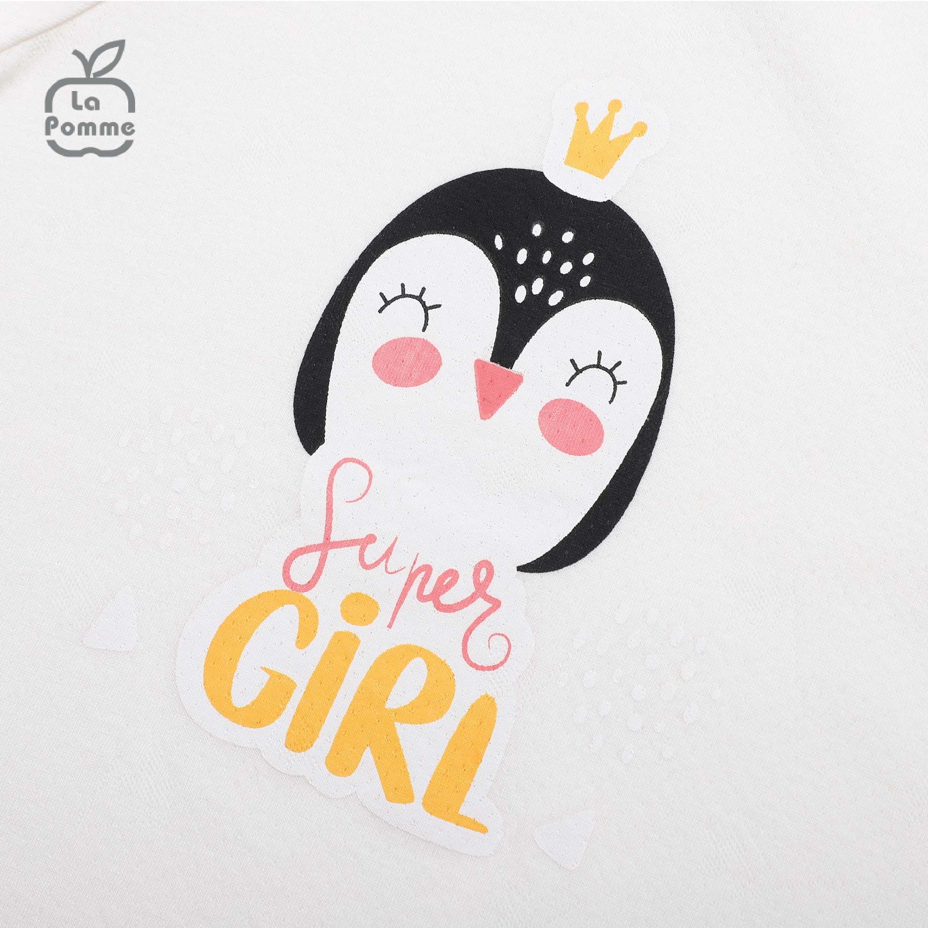 SL184 Bộ dài tay Super Girl La Pomme - Trắng