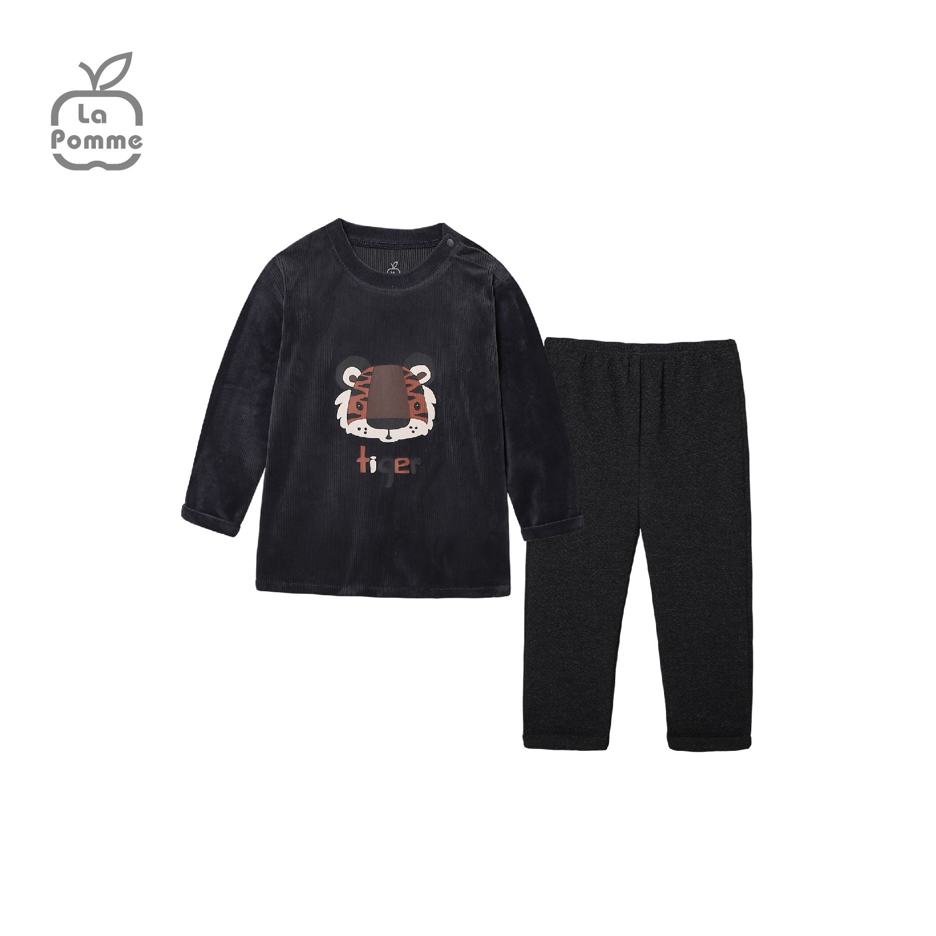 SL191 Bộ dài tay nhung tăm trơn La Pomme - Hồng