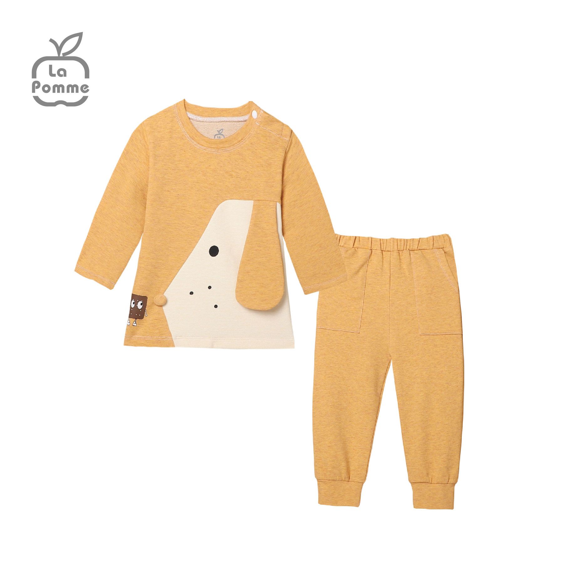 SL194 Bộ dài tay Chú chó tai dài La Pomme - Vàng