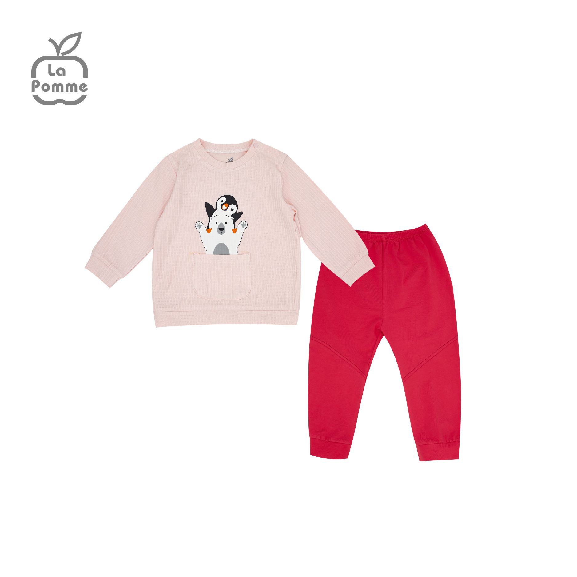 SL204 Bộ dài tay Cánh cụt và Gấu trắng La Pomme - Xanh