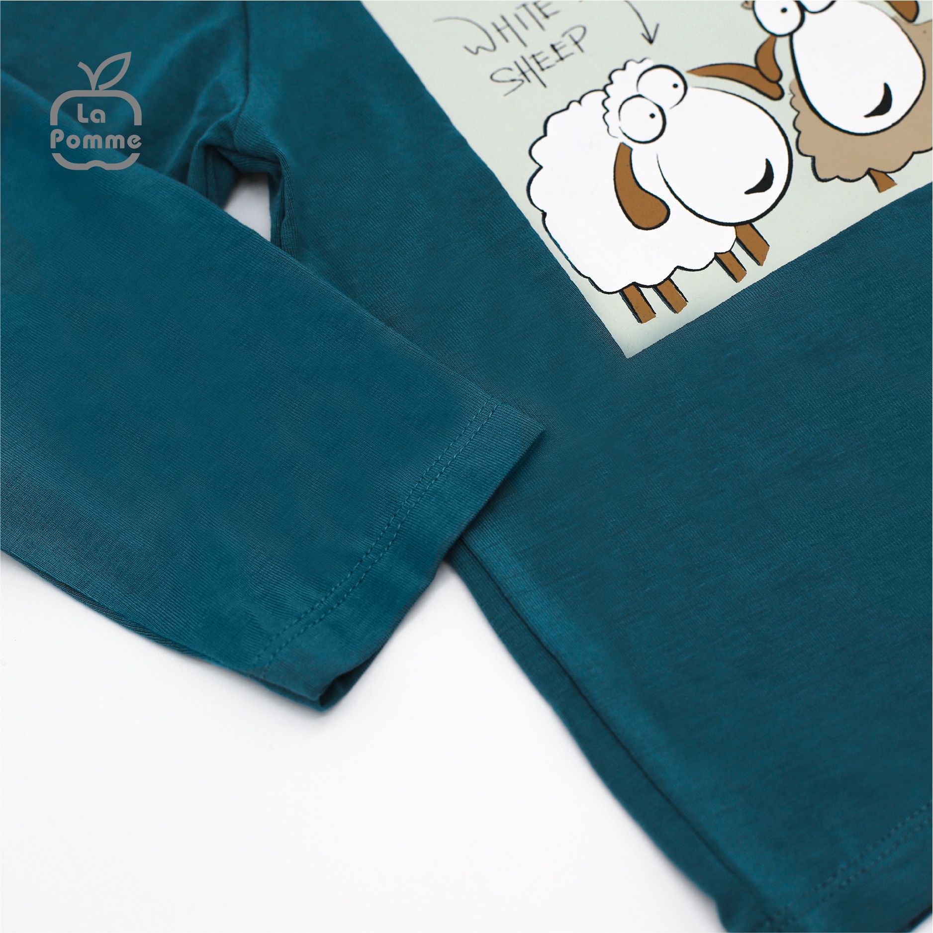 SL205 Bộ dài tay Đàn cừu nhỏ La Pomme - Xanh