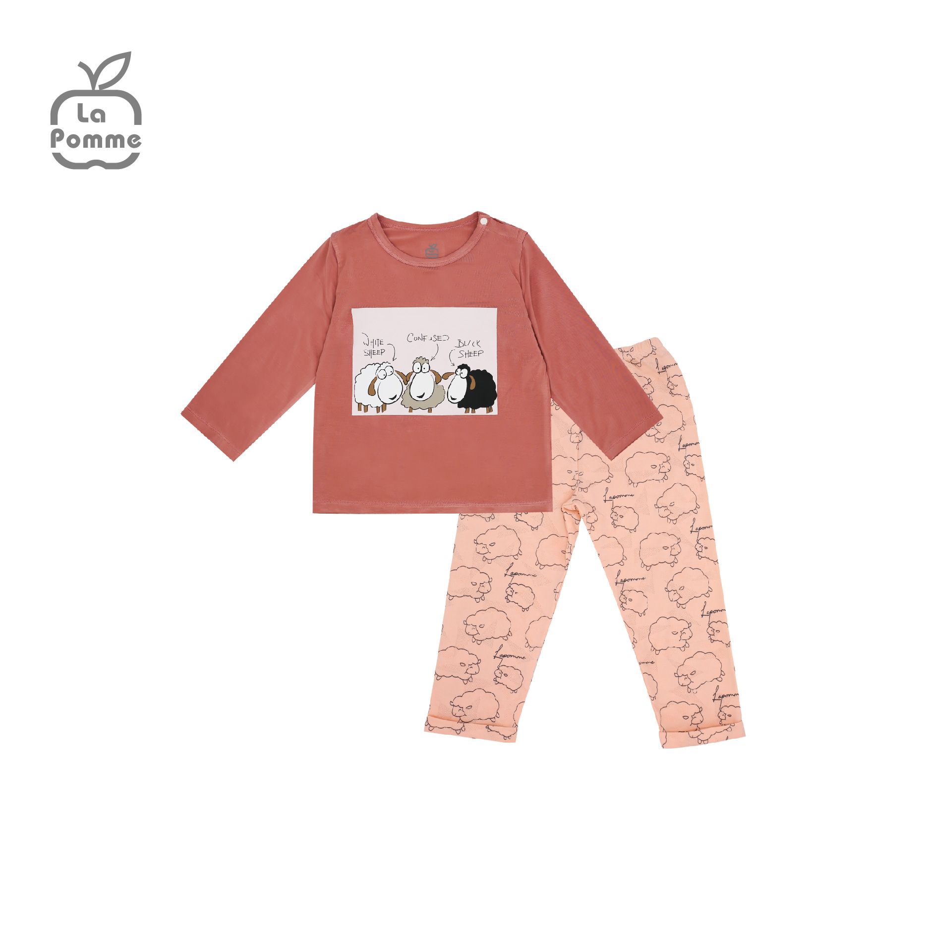 SL205 Bộ dài tay Đàn cừu nhỏ La Pomme - Xanh