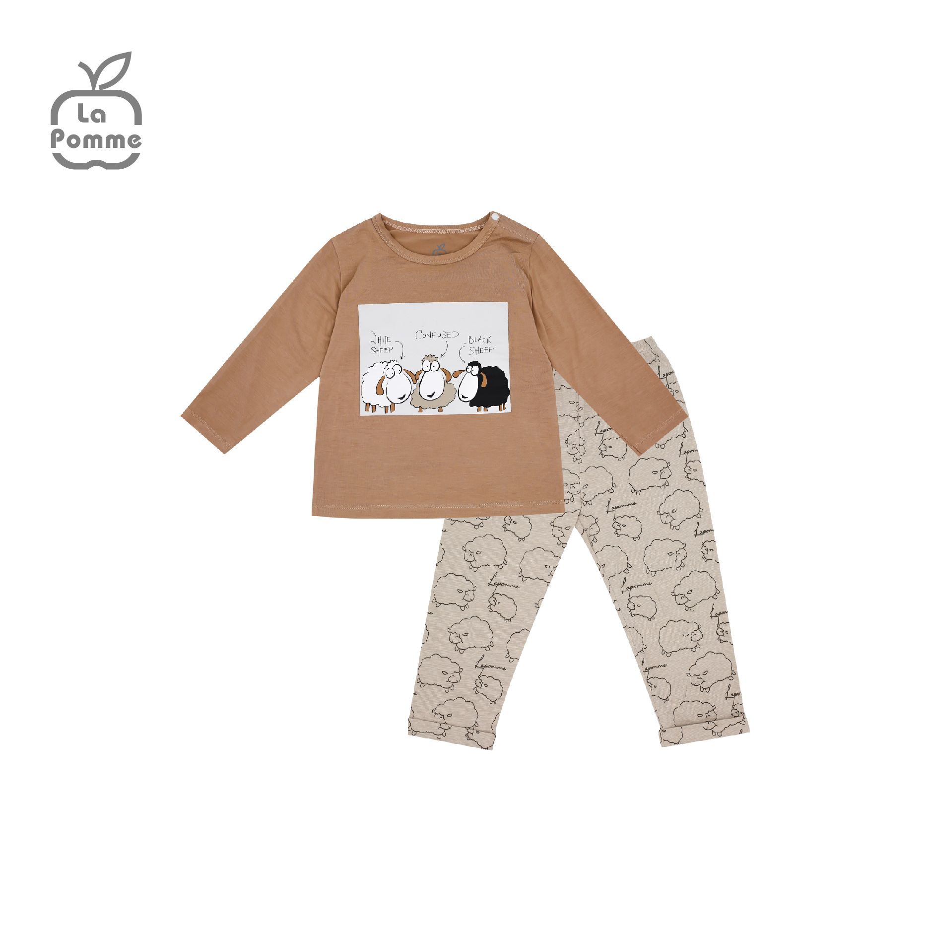 SL205 Bộ dài tay Đàn cừu nhỏ La Pomme - Xanh