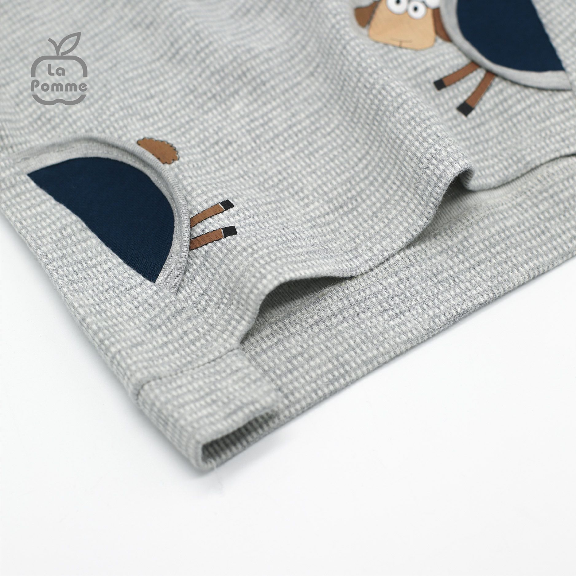 SL210 Bộ dài tay chú cừu vui vẻ La Pomme - Ghi