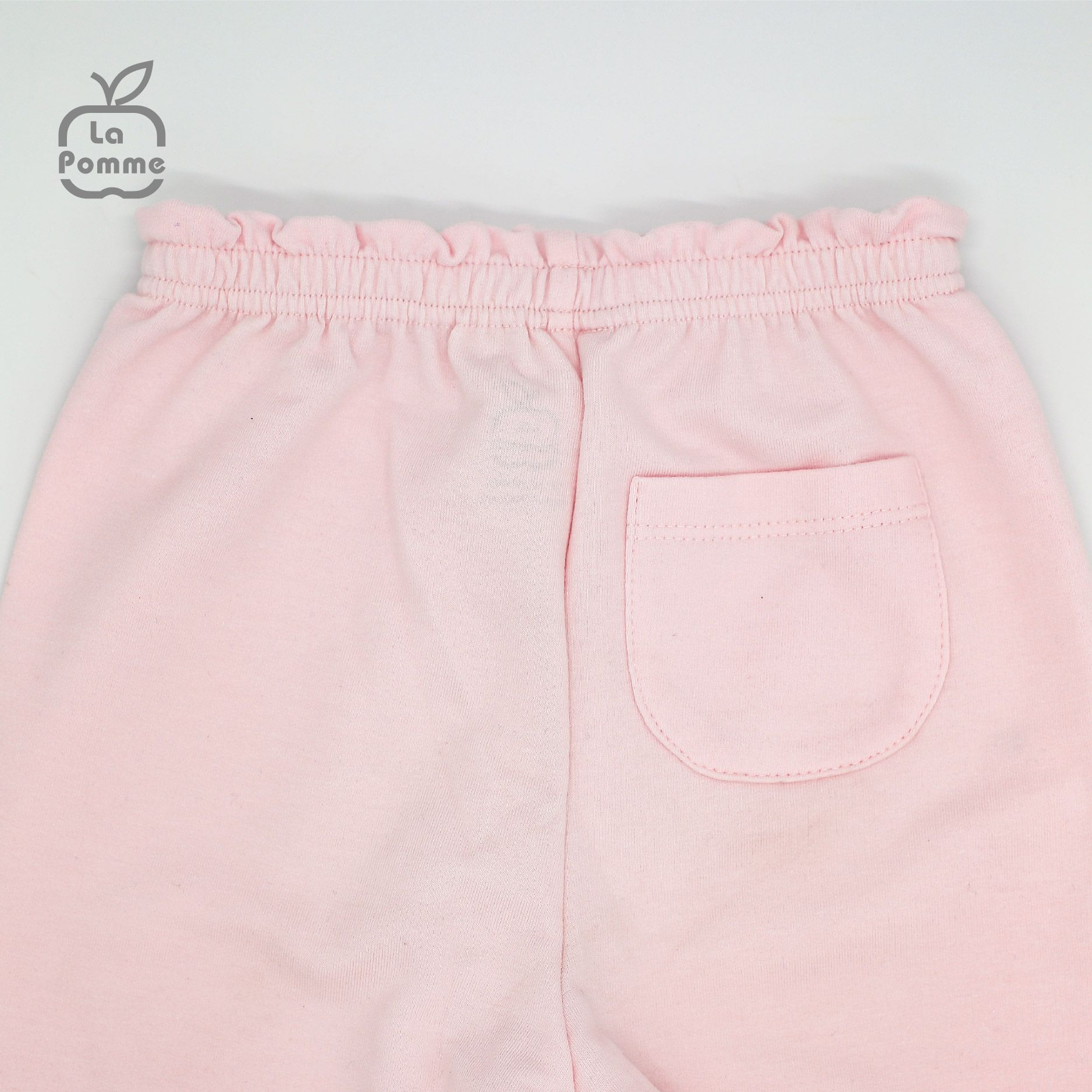 SL216 Bộ dài tay cừu nhỏ đeo nơ La Pomme - Hồng