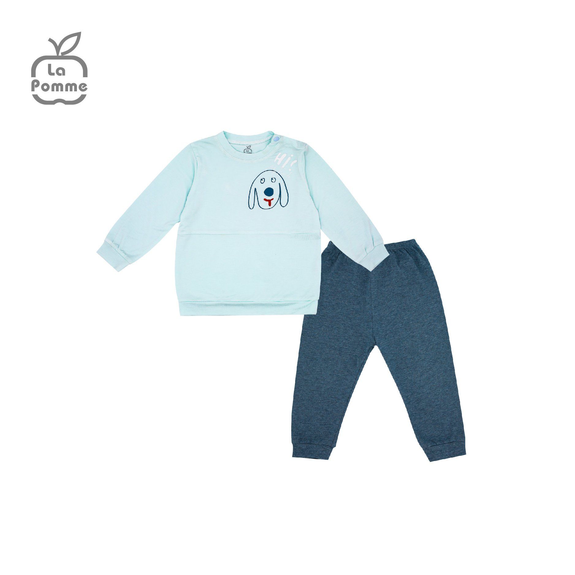 SL238 Bộ dài tay trơn màu La Pomme - Xanh