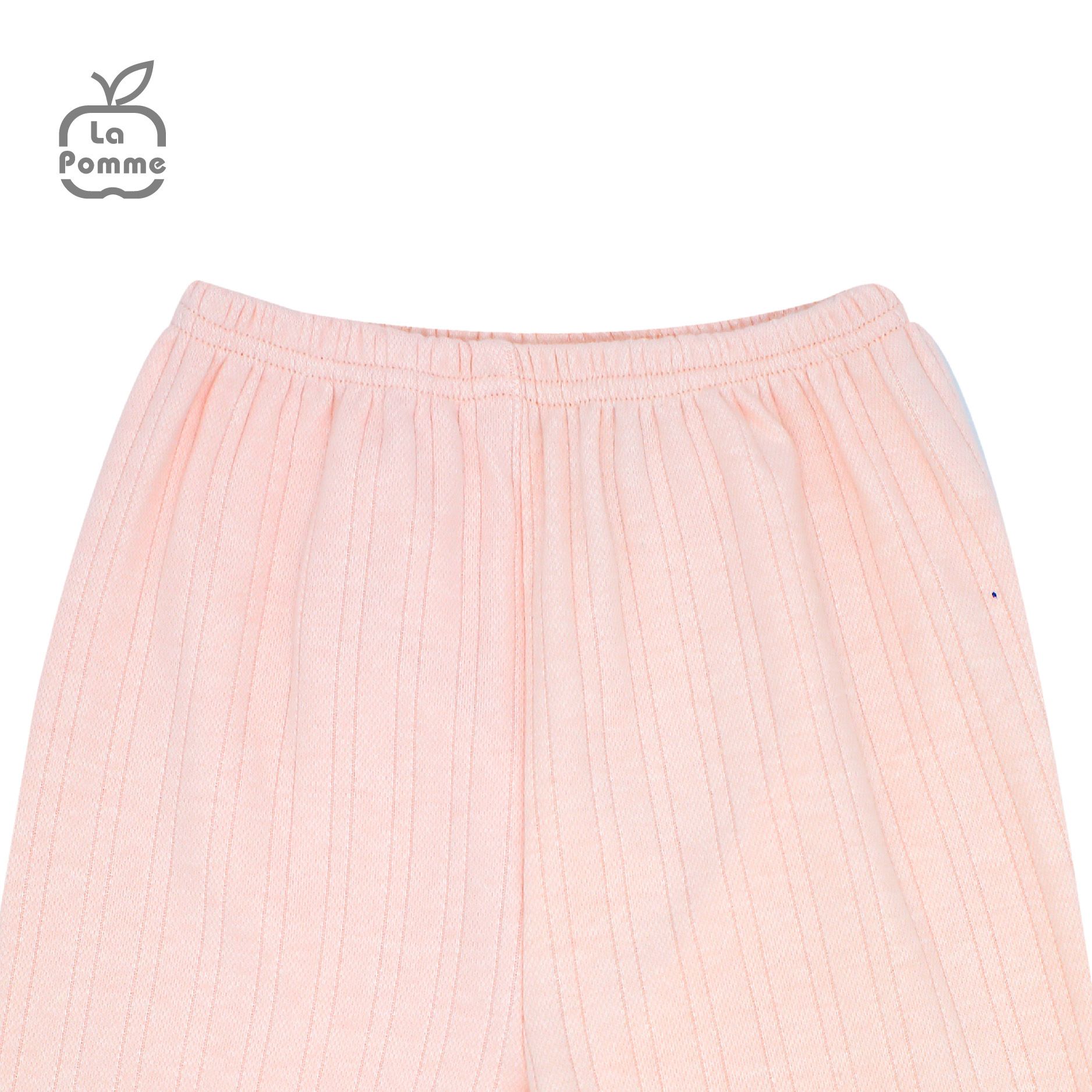 SLS058 Bộ dài tay La Pomme cúc giữa kẻ - Hồng