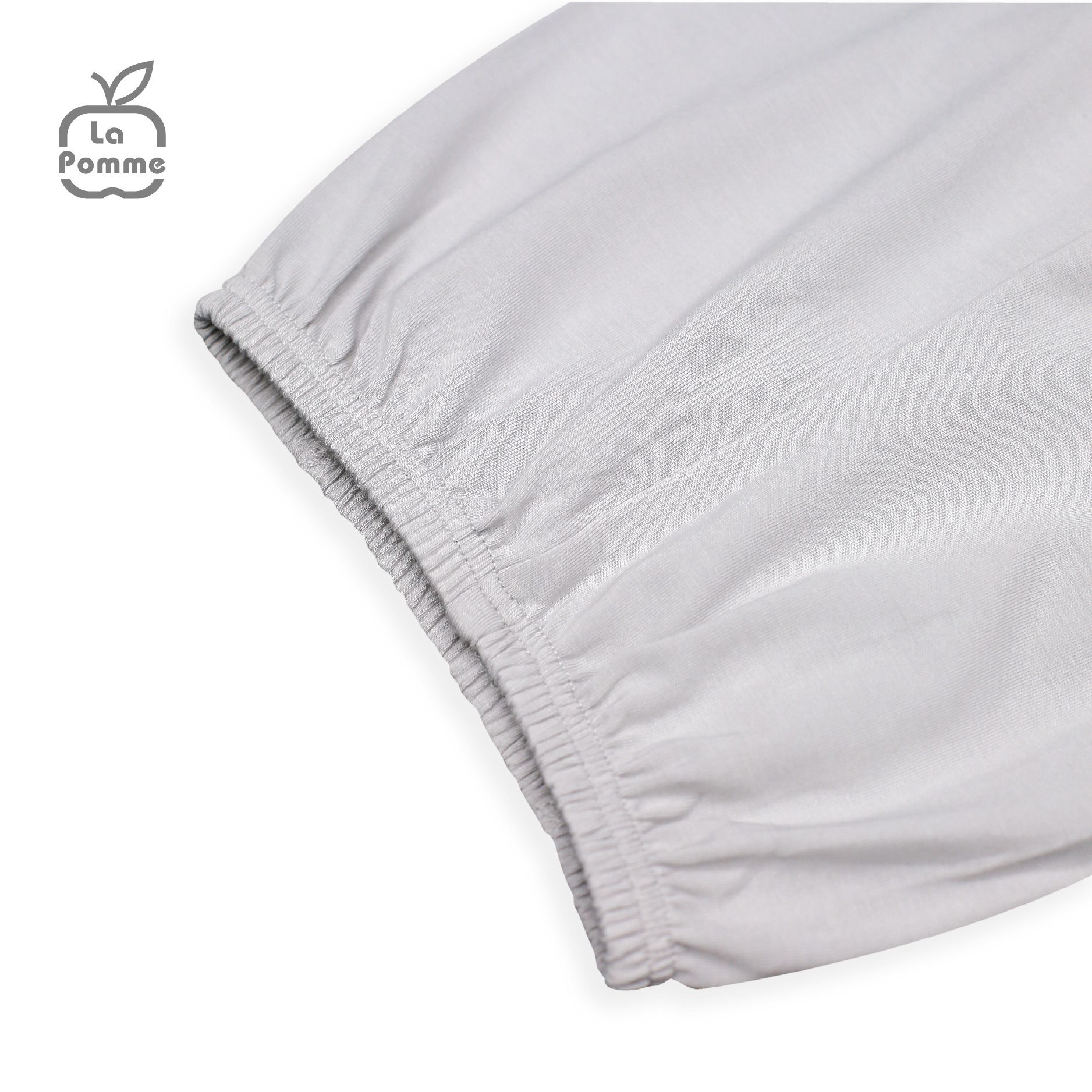 SLS059 Bộ dài tay La Pomme cúc giữa Thỏ Bunny - Trắng Ghi