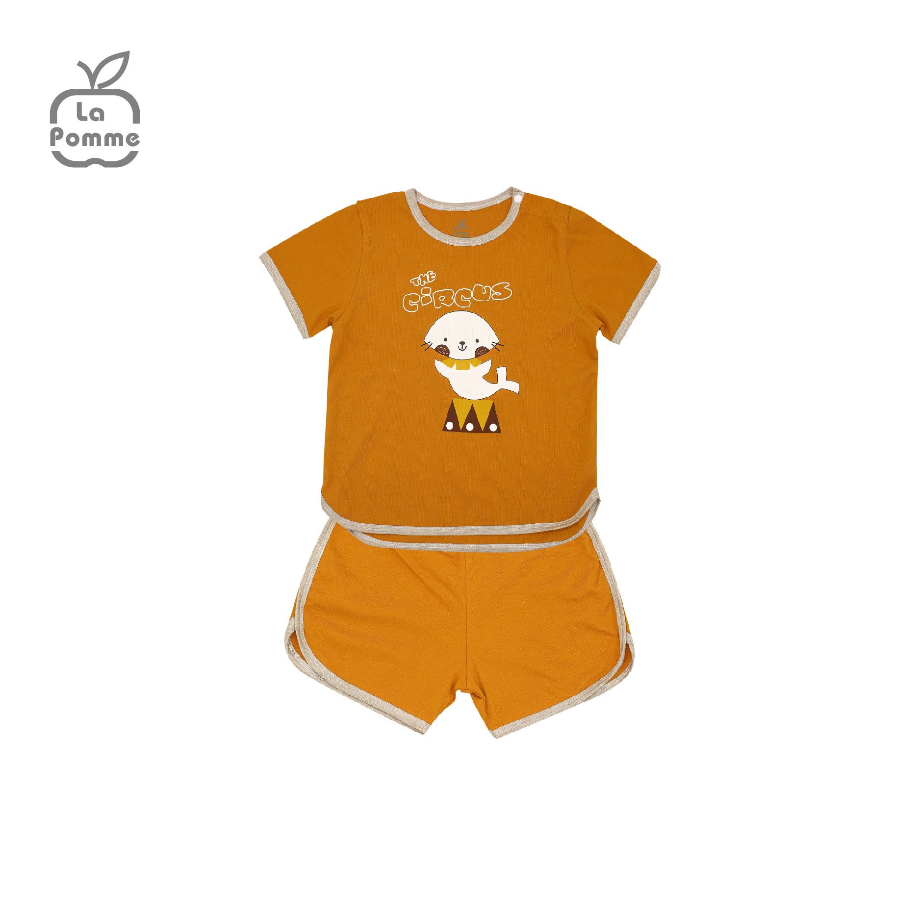 SS210 Bộ cộc tay La Pomme Xiếc Sư tử biển - Vàng