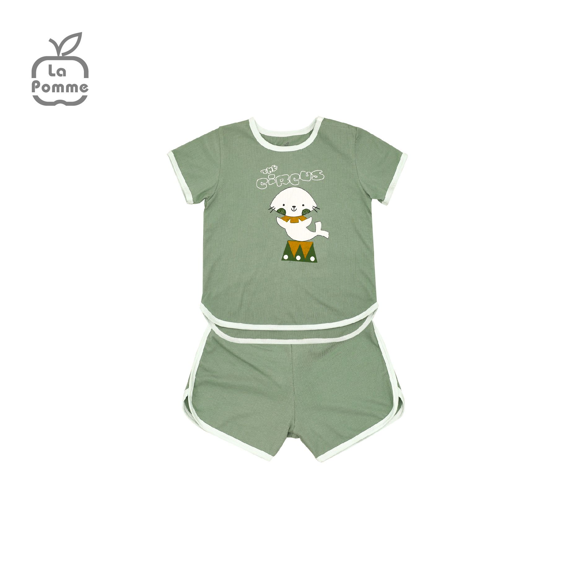 SS210 Bộ cộc tay La Pomme Xiếc Sư tử biển - Vàng
