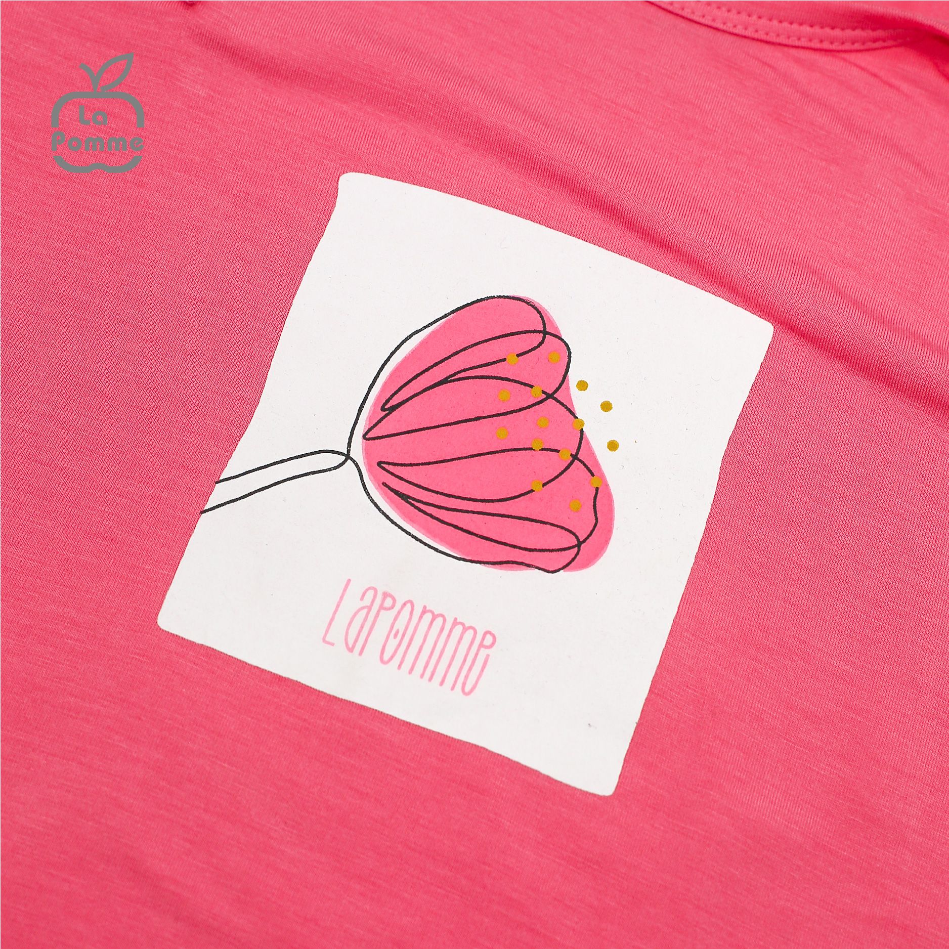 SS211 Bộ cộc tay La Pomme hoa Tulip - Cam