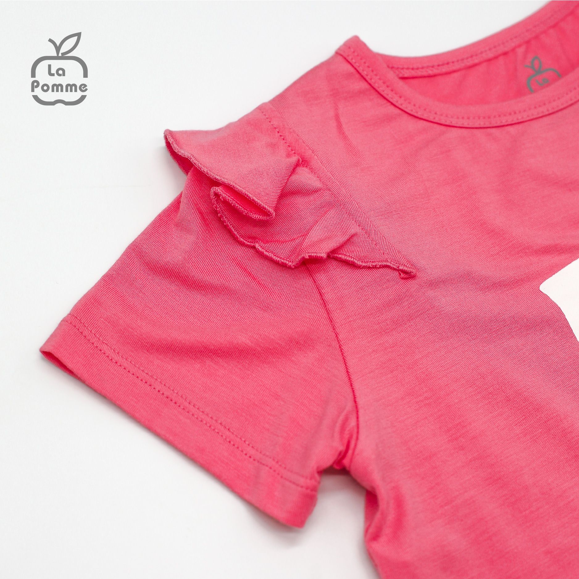 SS211 Bộ cộc tay La Pomme hoa Tulip - Hồng