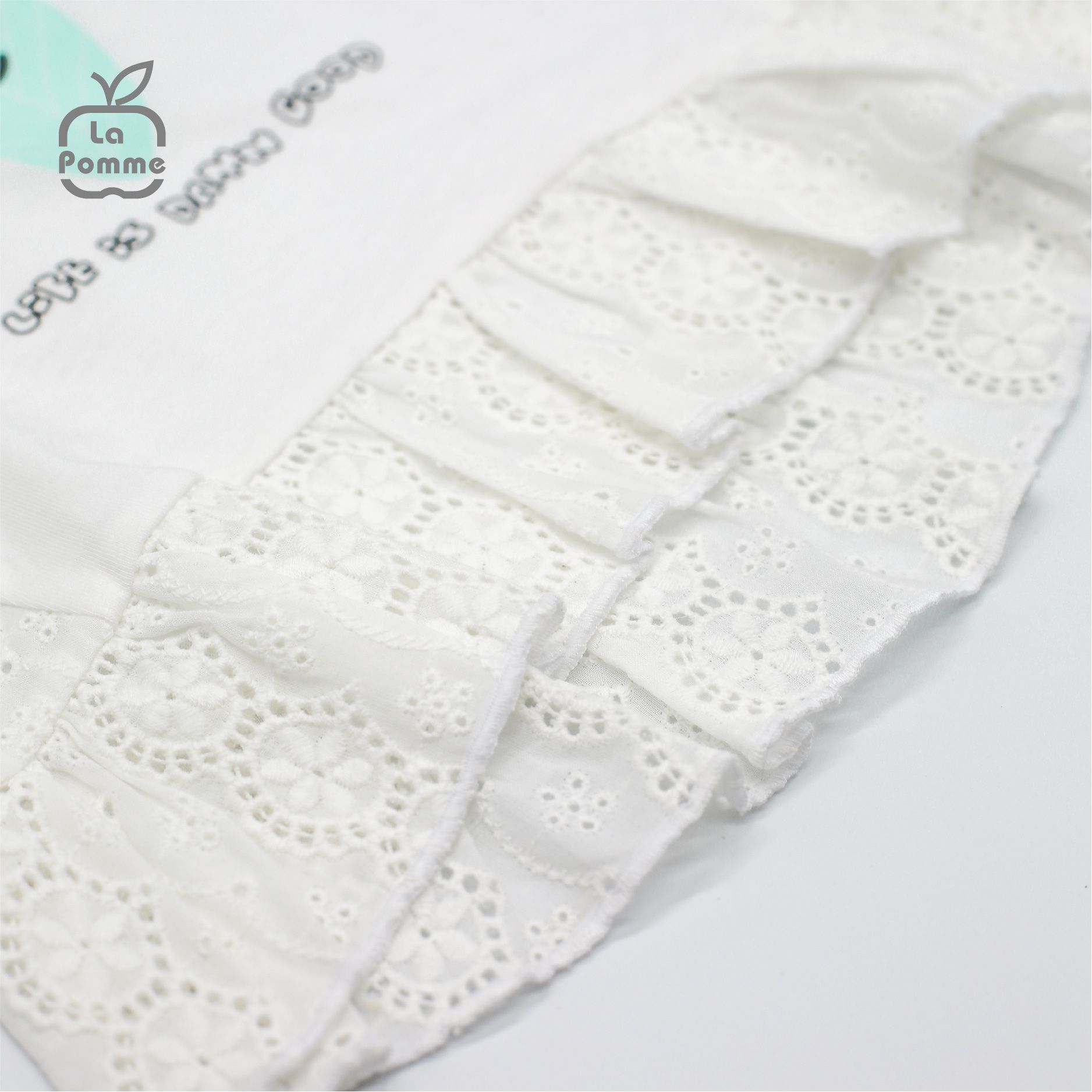 SS215 Bộ cộc tay La Pomme Chiếc lá - Trắng