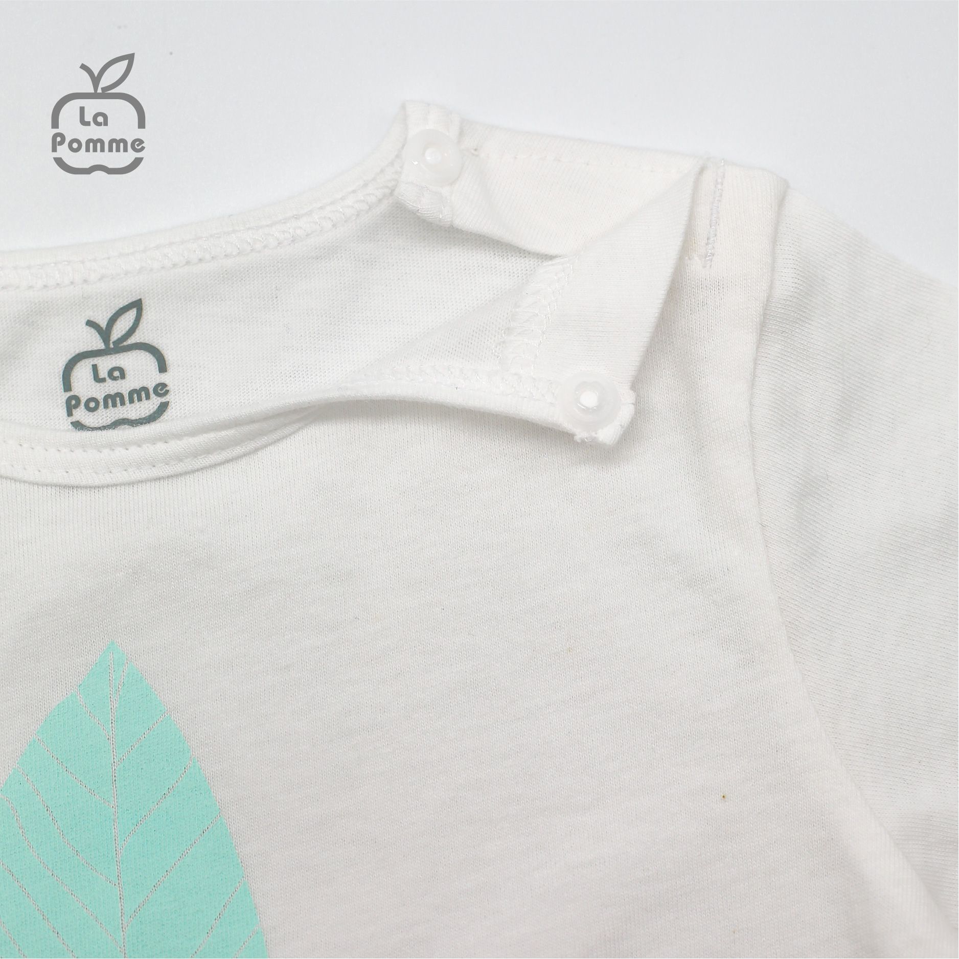 SS215 Bộ cộc tay La Pomme Chiếc lá - Trắng