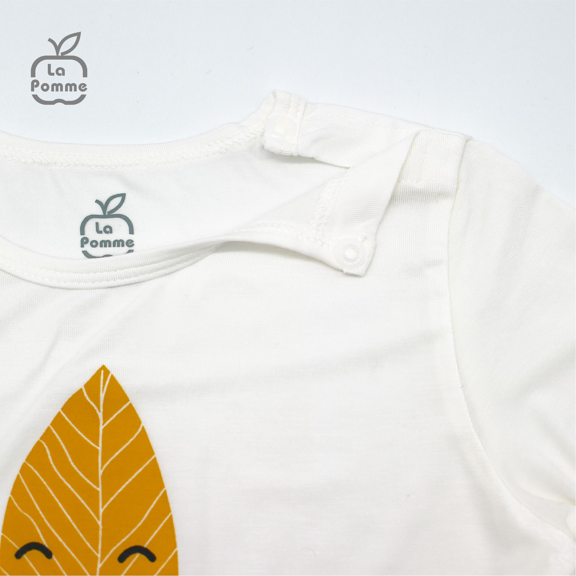 SS215 Bộ cộc tay La Pomme Chiếc lá - Trắng