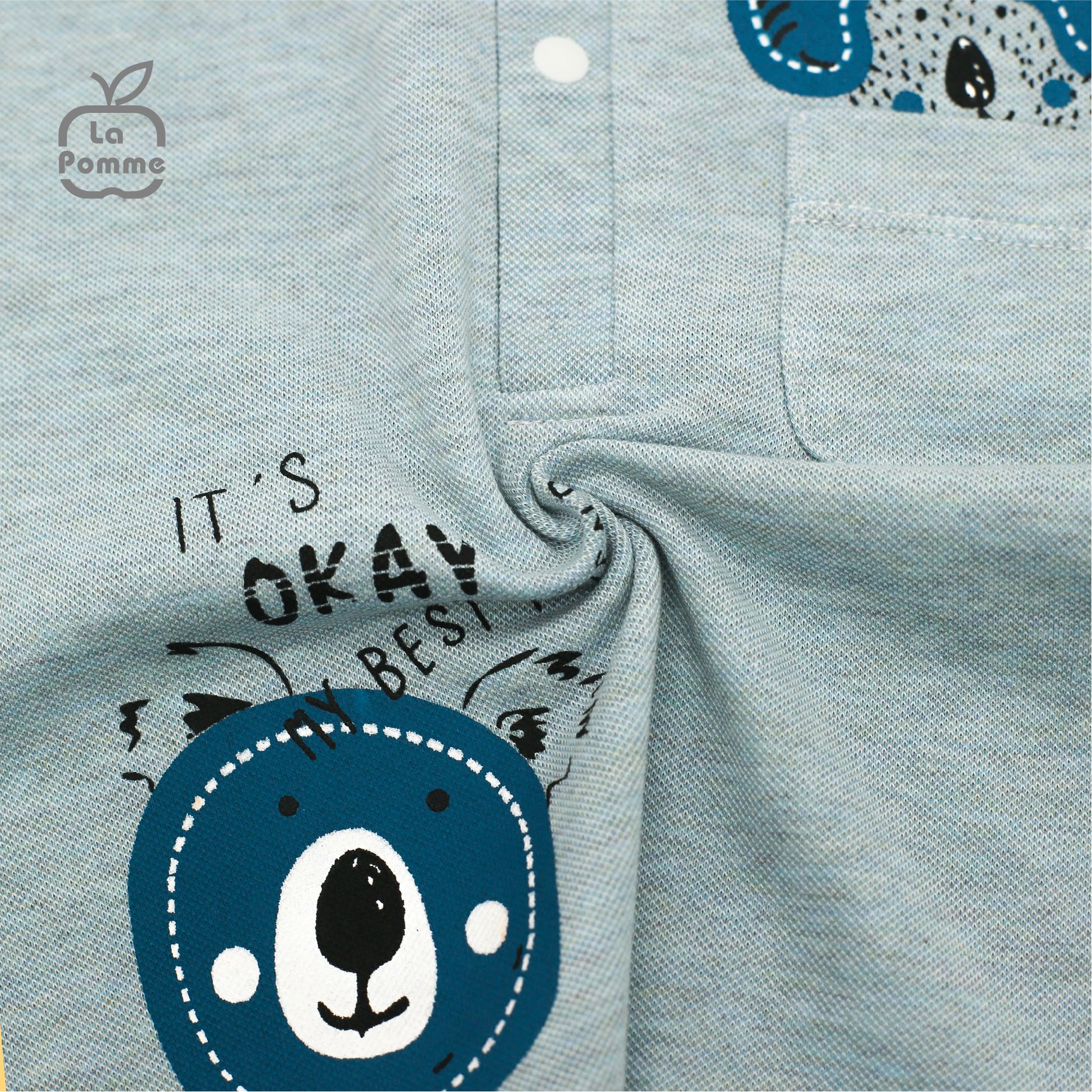 SS227 Bộ cộc tay La Pomme Gấu Koala - Xanh