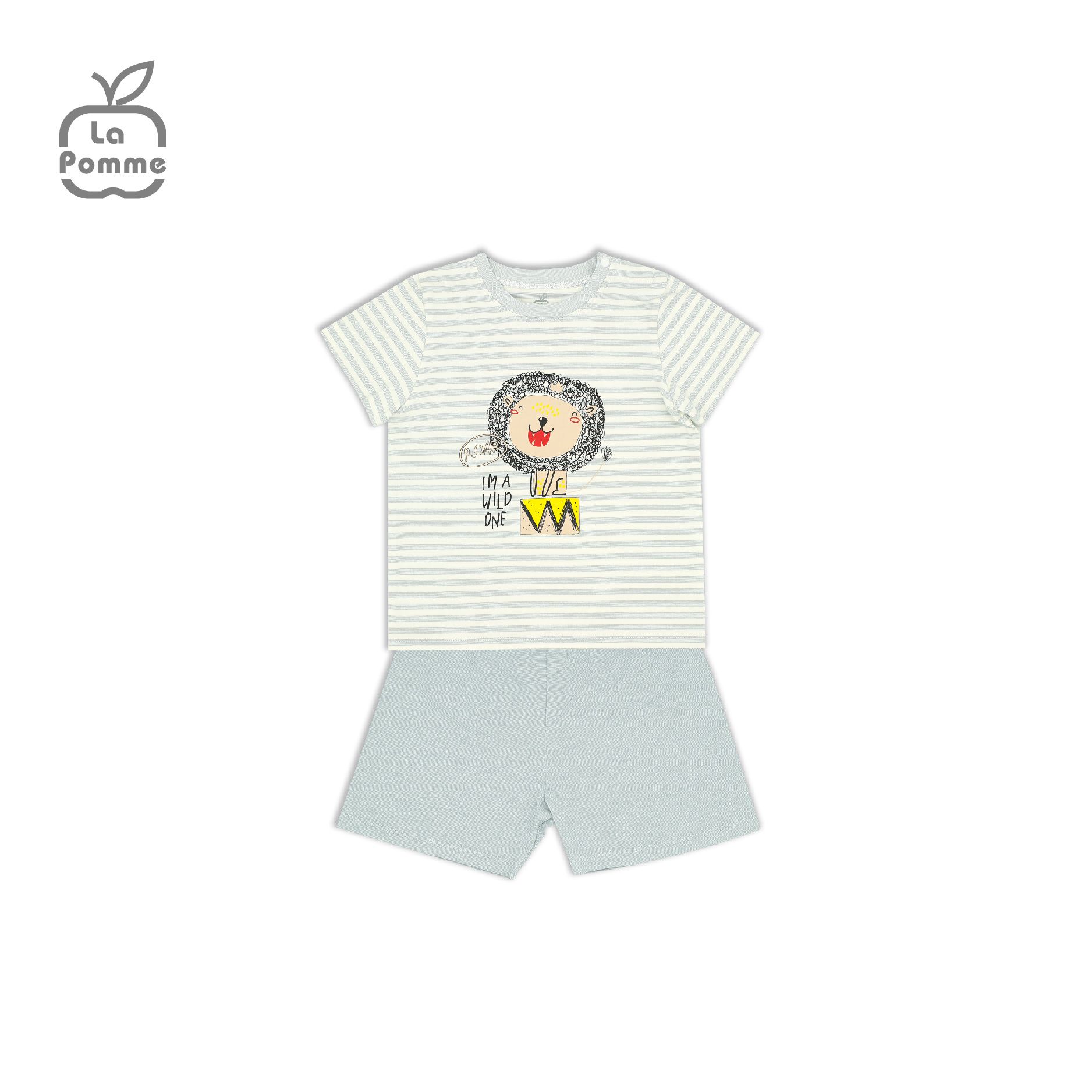 SS240 Bộ cộc tay La Pomme Xiếc sư tử - Xanh