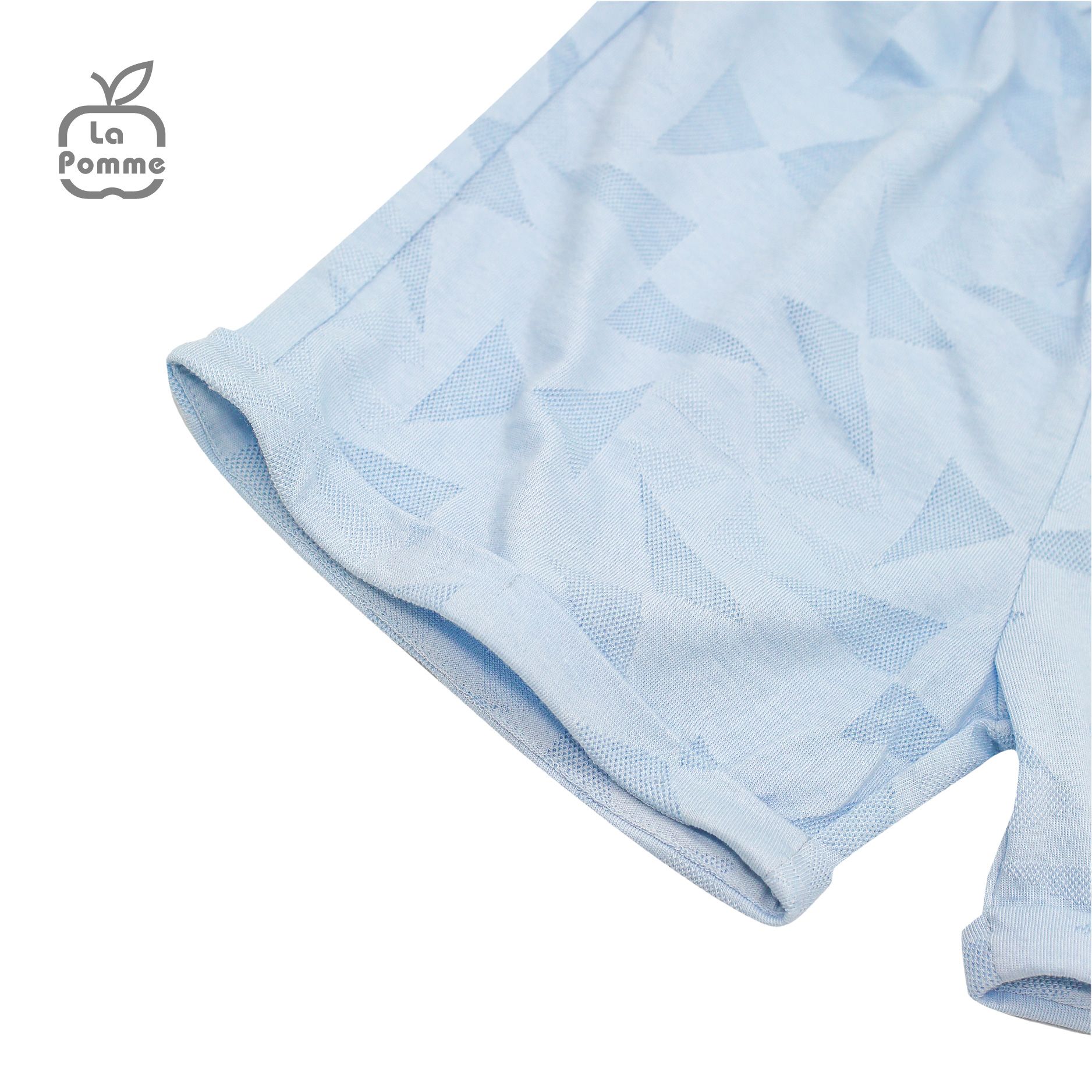 SS245 Bộ cộc tay La Pomme Chú gấu nhỏ - Trắng Xanh