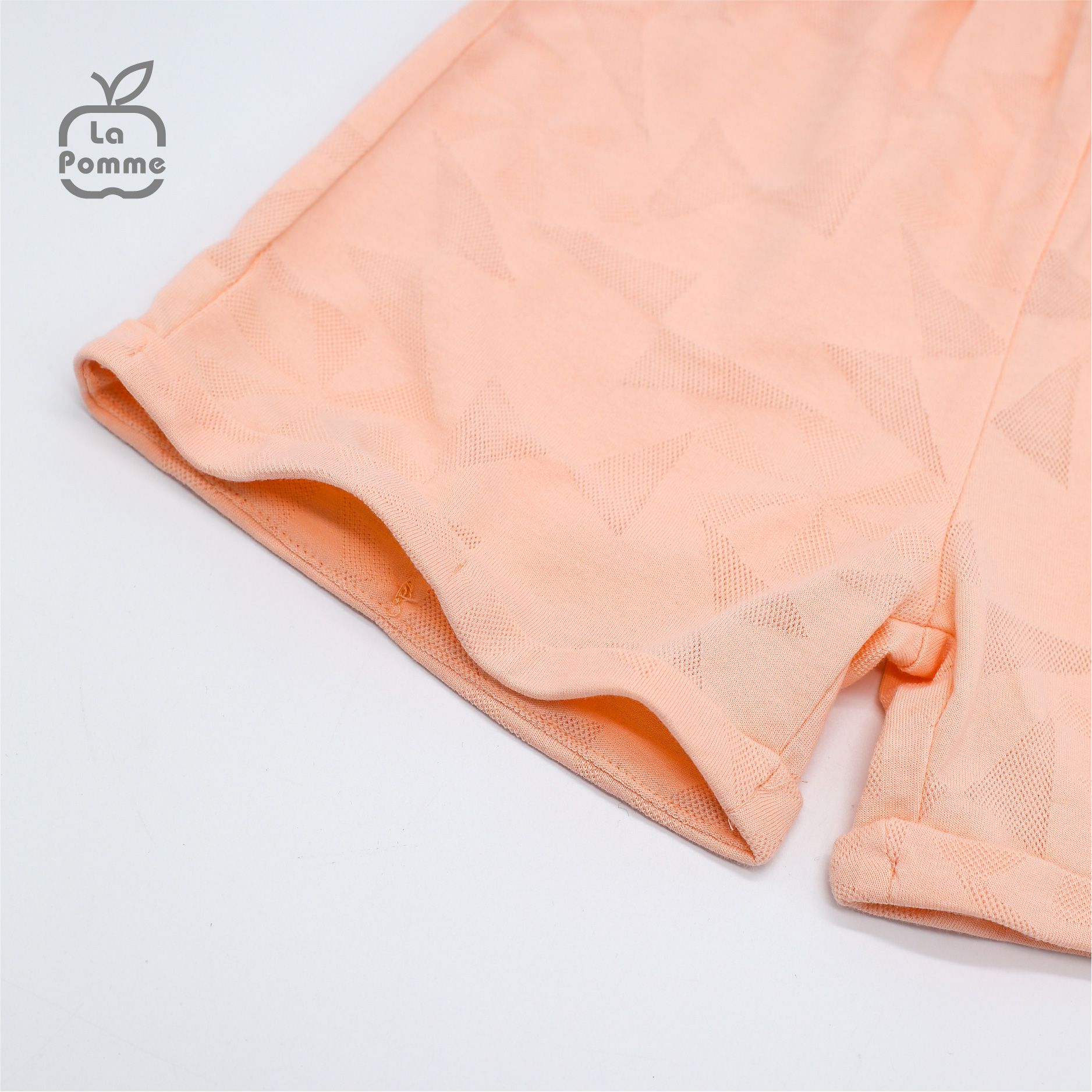SS245 Bộ cộc tay La Pomme Chú gấu nhỏ - Trắng Hồng