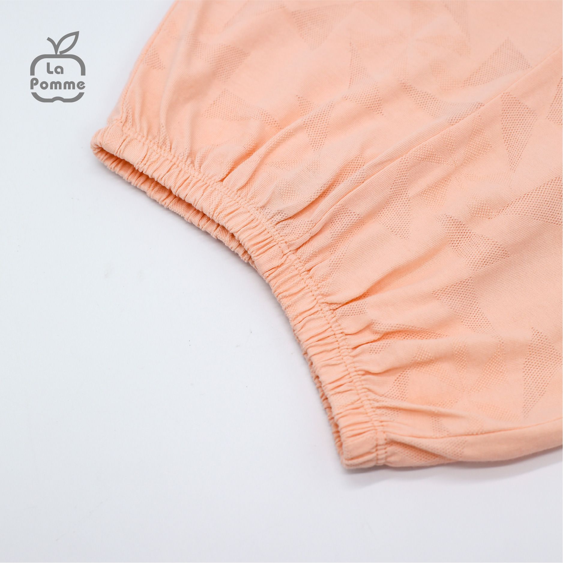 SS245 Bộ cộc tay La Pomme Chú gấu nhỏ - Trắng Hồng