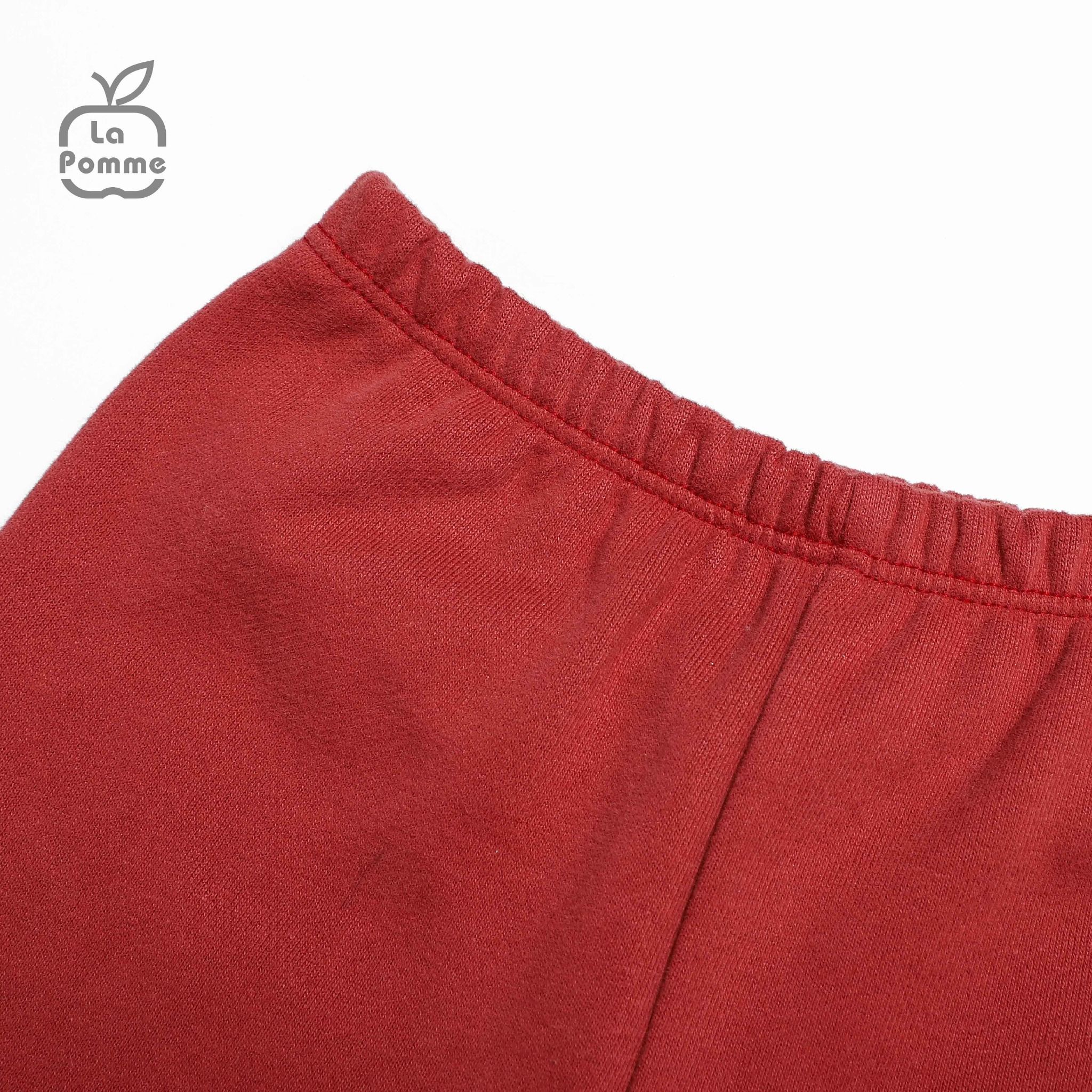 SL214 Bộ dài tay kẻ nơ đỏ La Pomme - Hồng