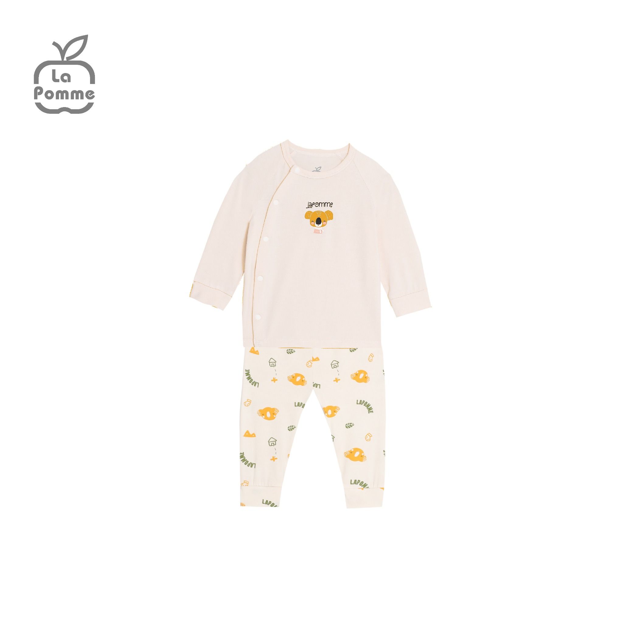 Bộ dài tay La Pomme cúc lệch Koala tinh nghịch - Ghi