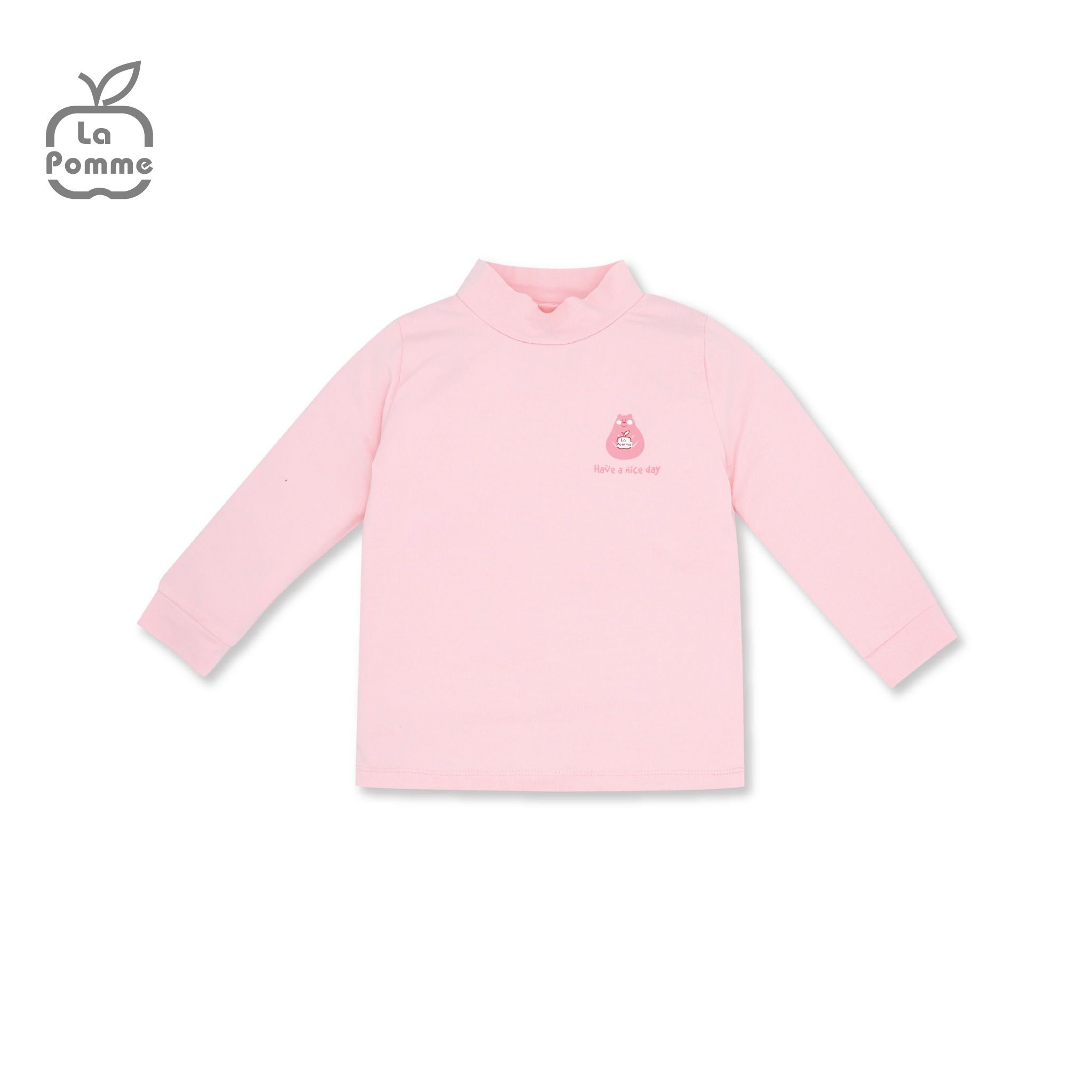 Áo Cổ 3cm La Pomme giữ nhiệt Gấu bé bỏng - Trắng